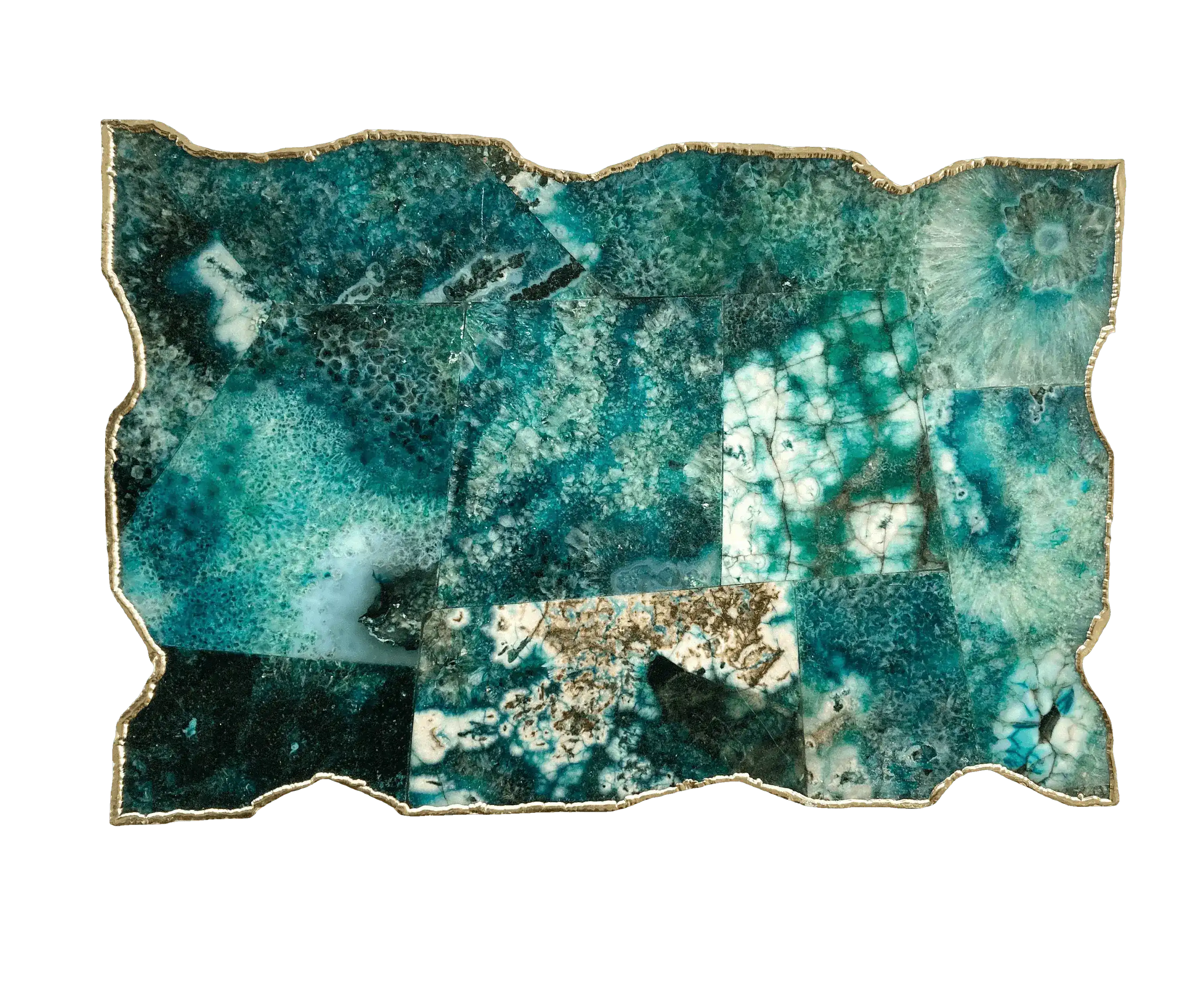 Large Composite Green Agate Cheese Platter Tray - Image 3