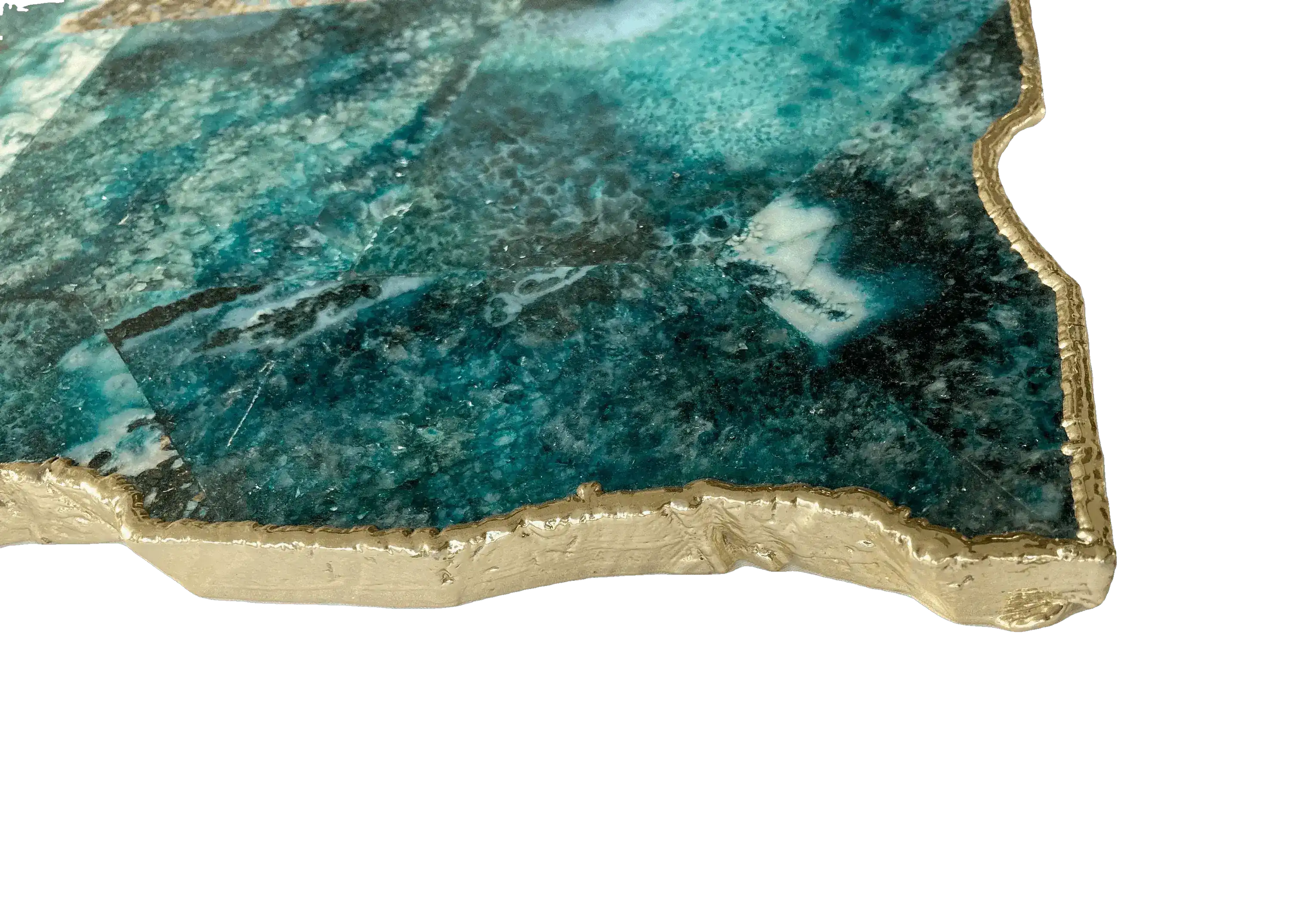 Large Composite Green Agate Cheese Platter Tray - Image 5