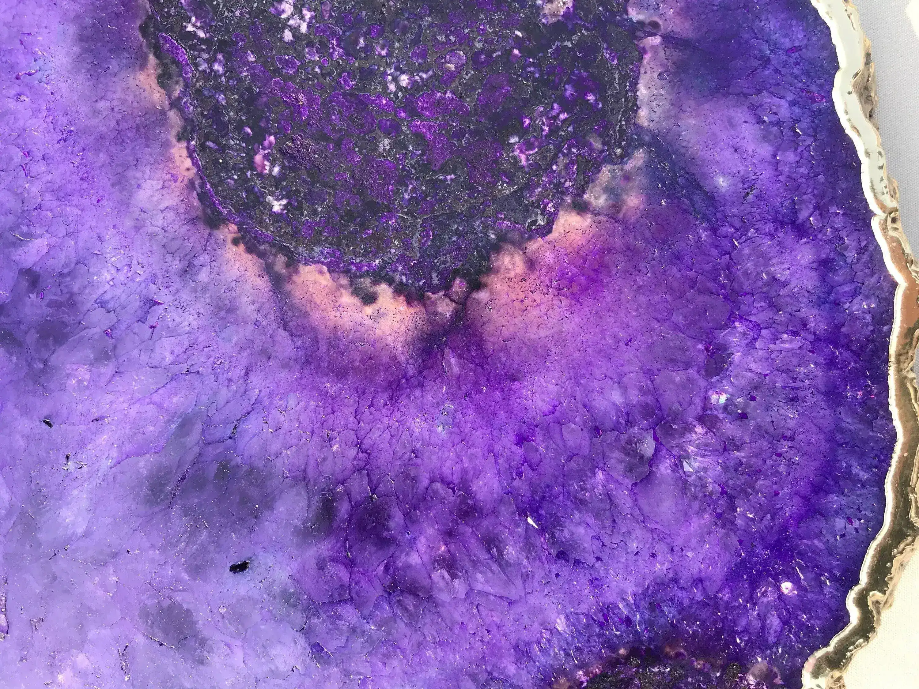 Large Purple Blue Galaxy Agate Cheese Platter Tray - Image 4