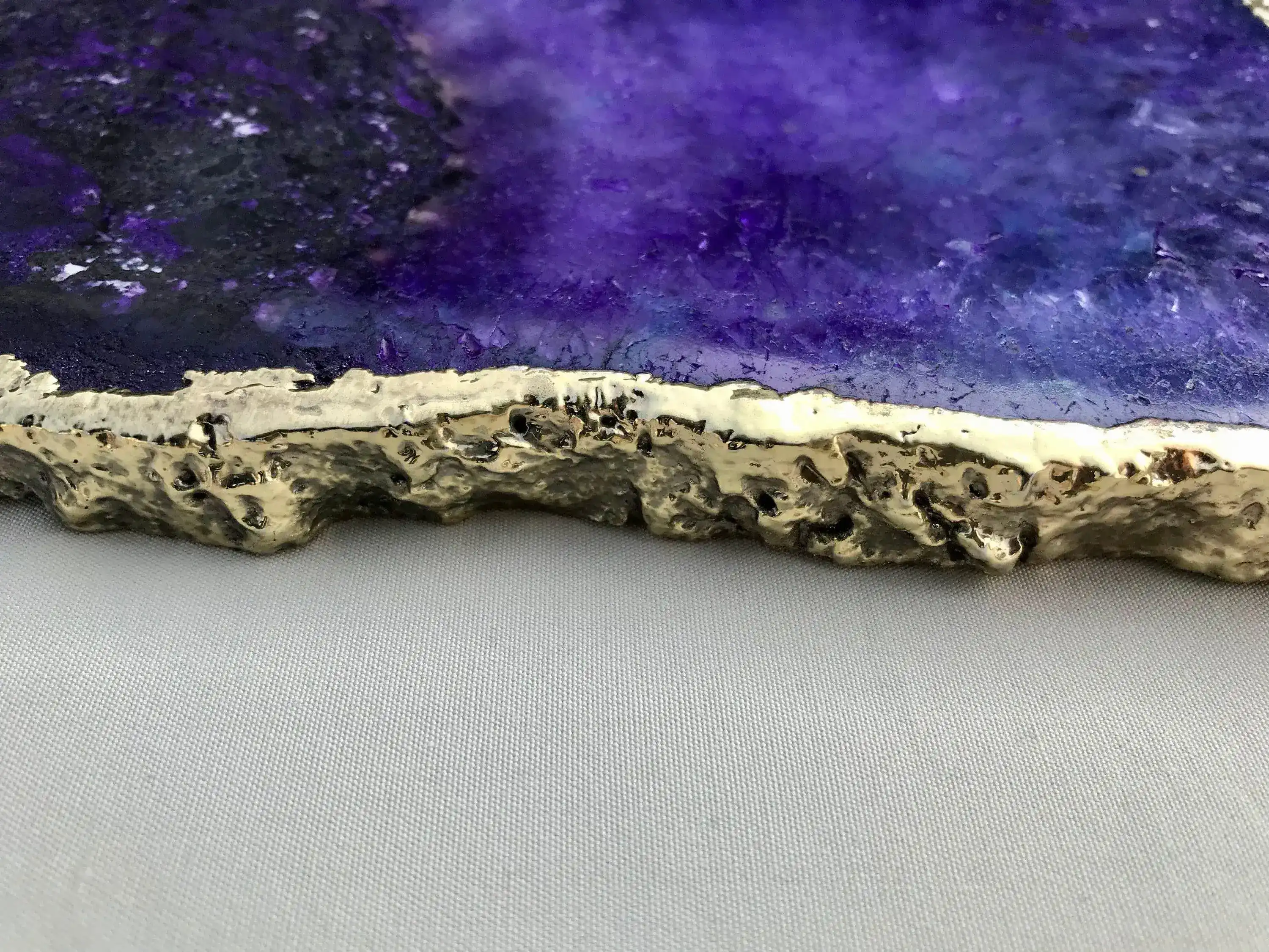 Large Purple Blue Galaxy Agate Cheese Platter Tray - Image 5