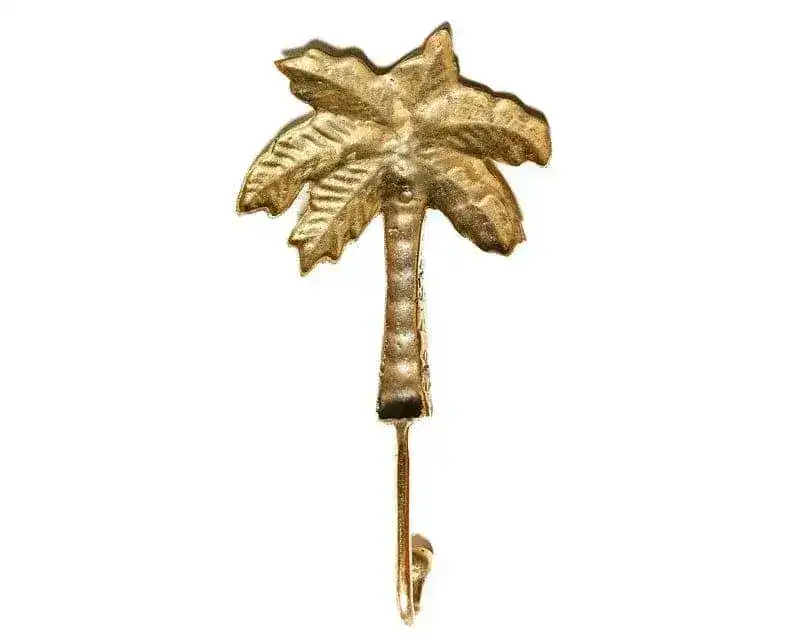 Large Solid Brass Coconut Tree Wall Hanging Hook - Image 4