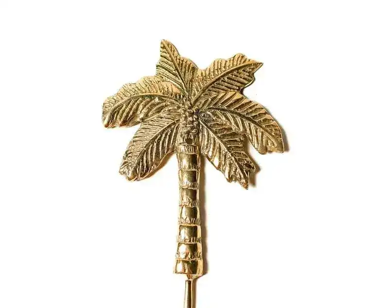 Large Solid Brass Coconut Tree Wall Hanging Hook - Image 5