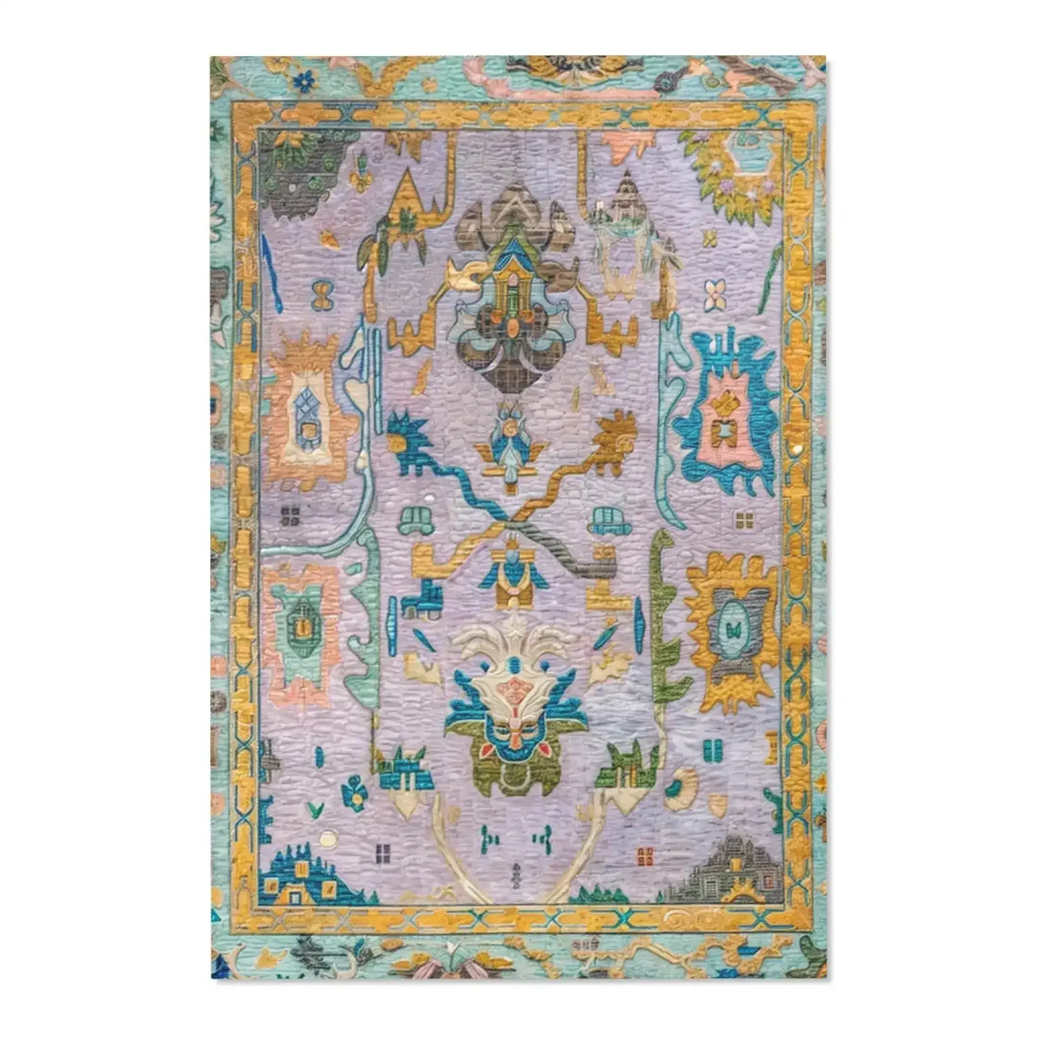 Lavender Oriental-Inspired Accent Rug - Image 3