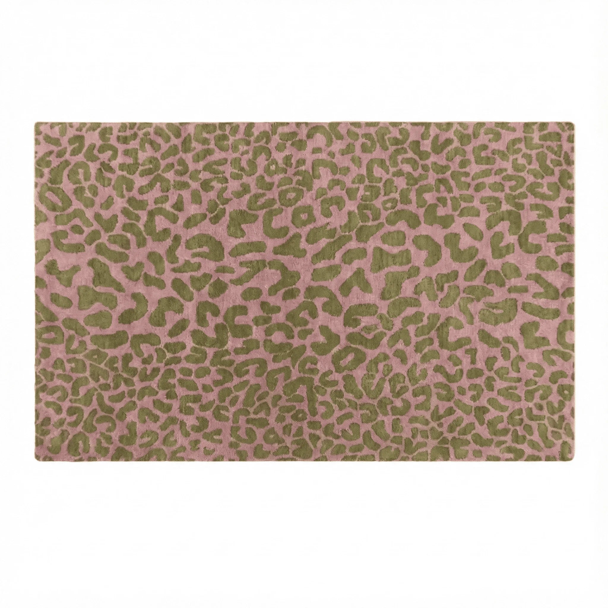 Leopard Print Hand Tufted Wool Rug 8 x 10 ft - Image 3