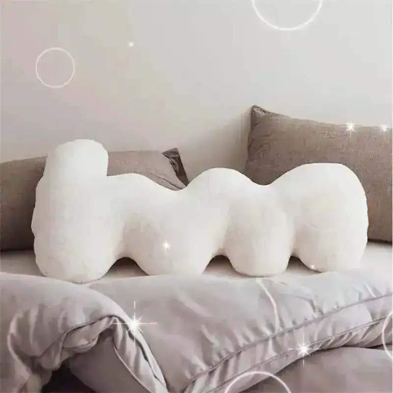 Letter Shaped Accent Faux Wool Pillow - Image 4