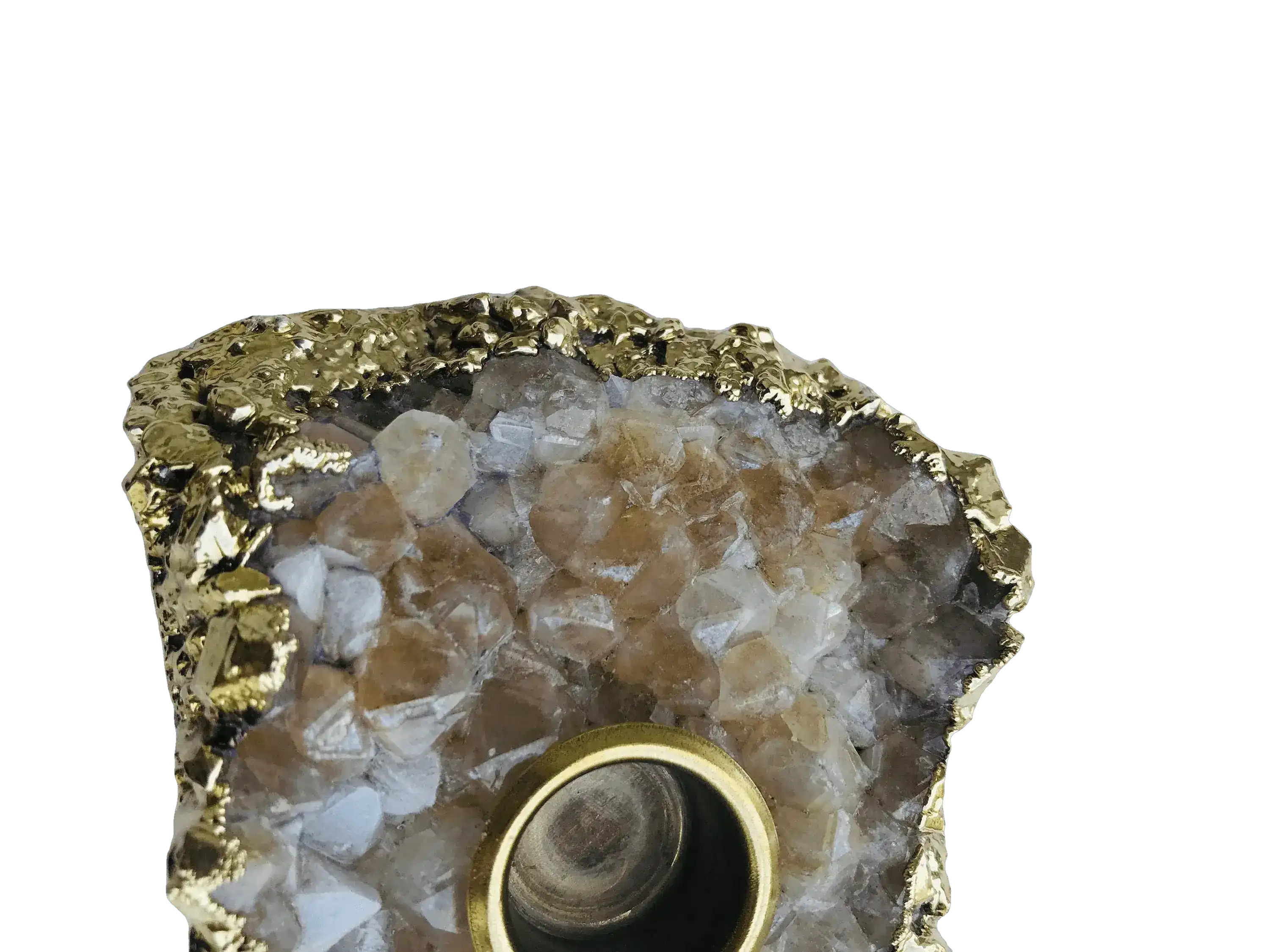 Light Brown Agate Gemstone Taper Candle Holder - Image 5