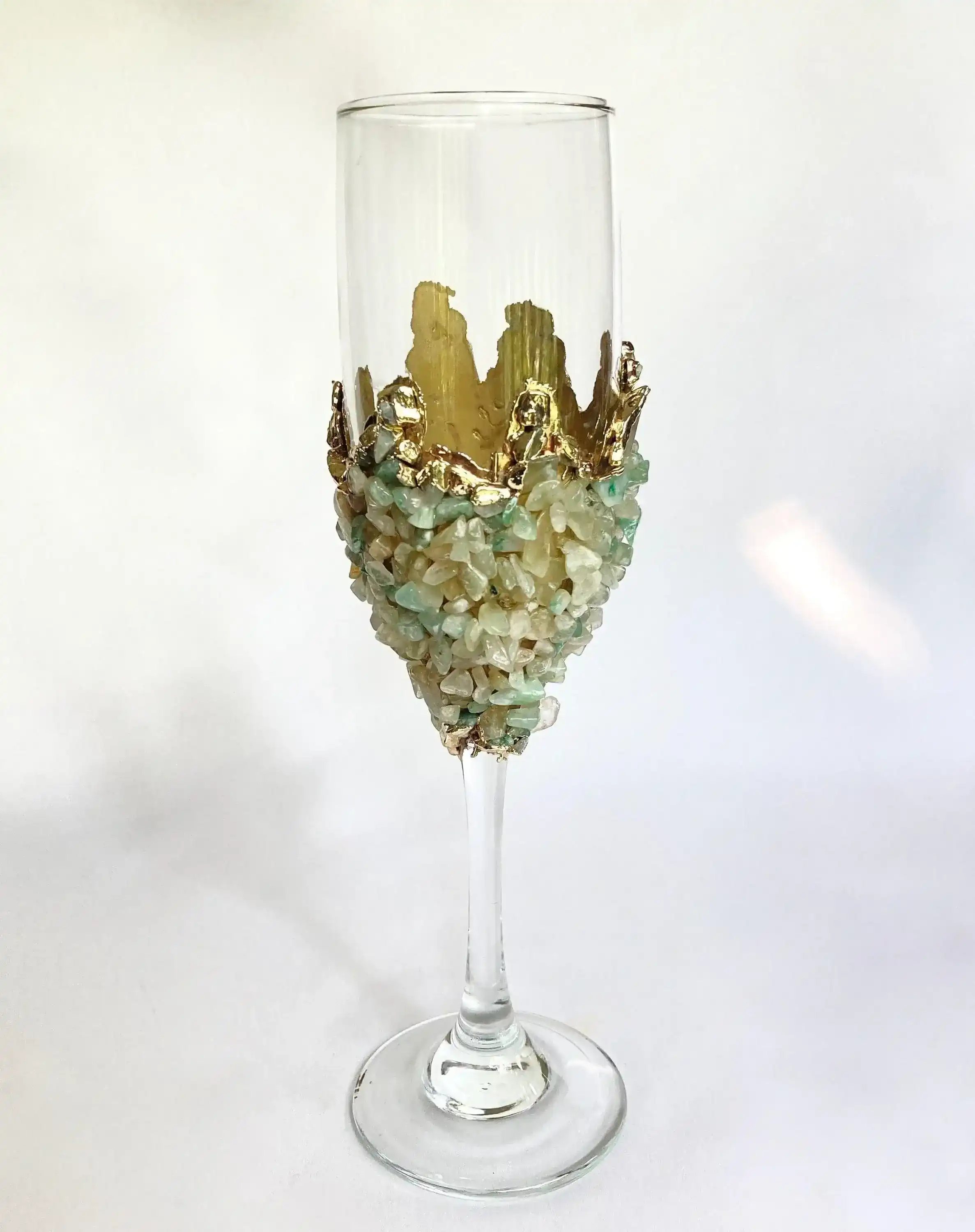 Light Green Quartz Champagne Glass - Set of 2 - Image 3