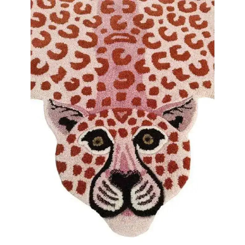 Little Pink Leopard Hand Tufted Wool Rug - Image 3