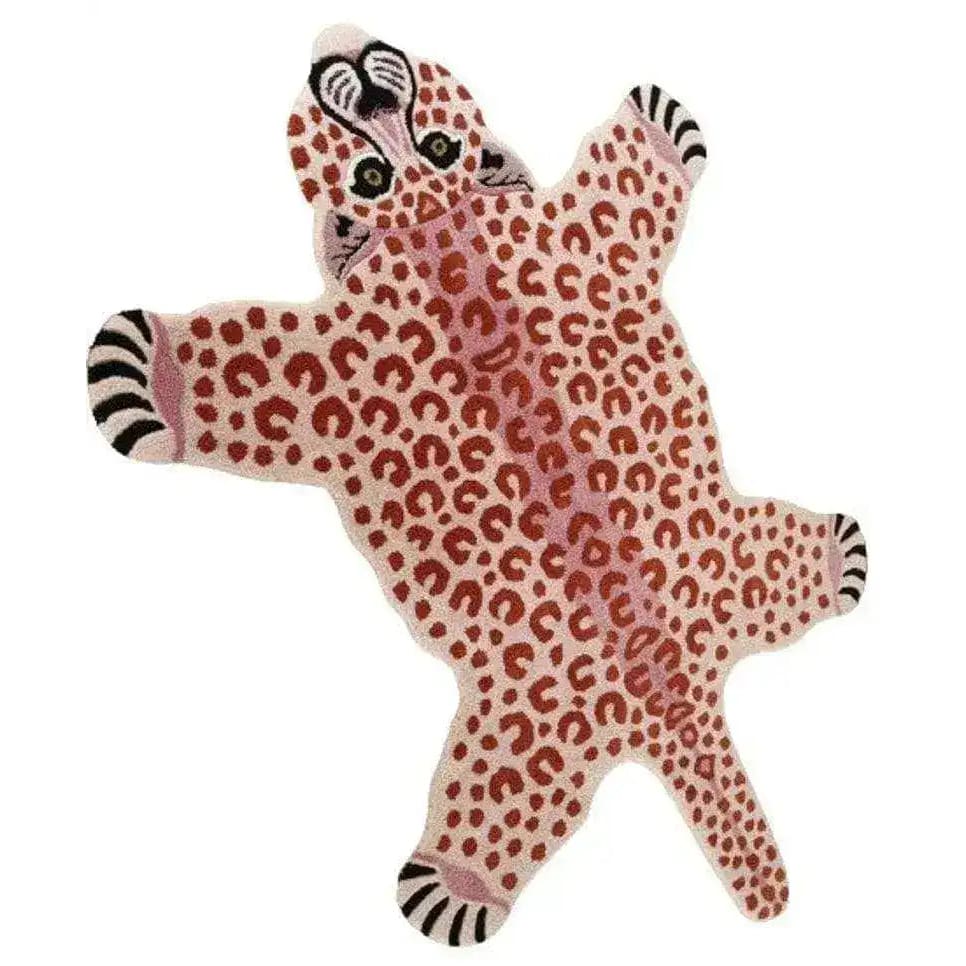 Little Pink Leopard Hand Tufted Wool Rug - Image 5