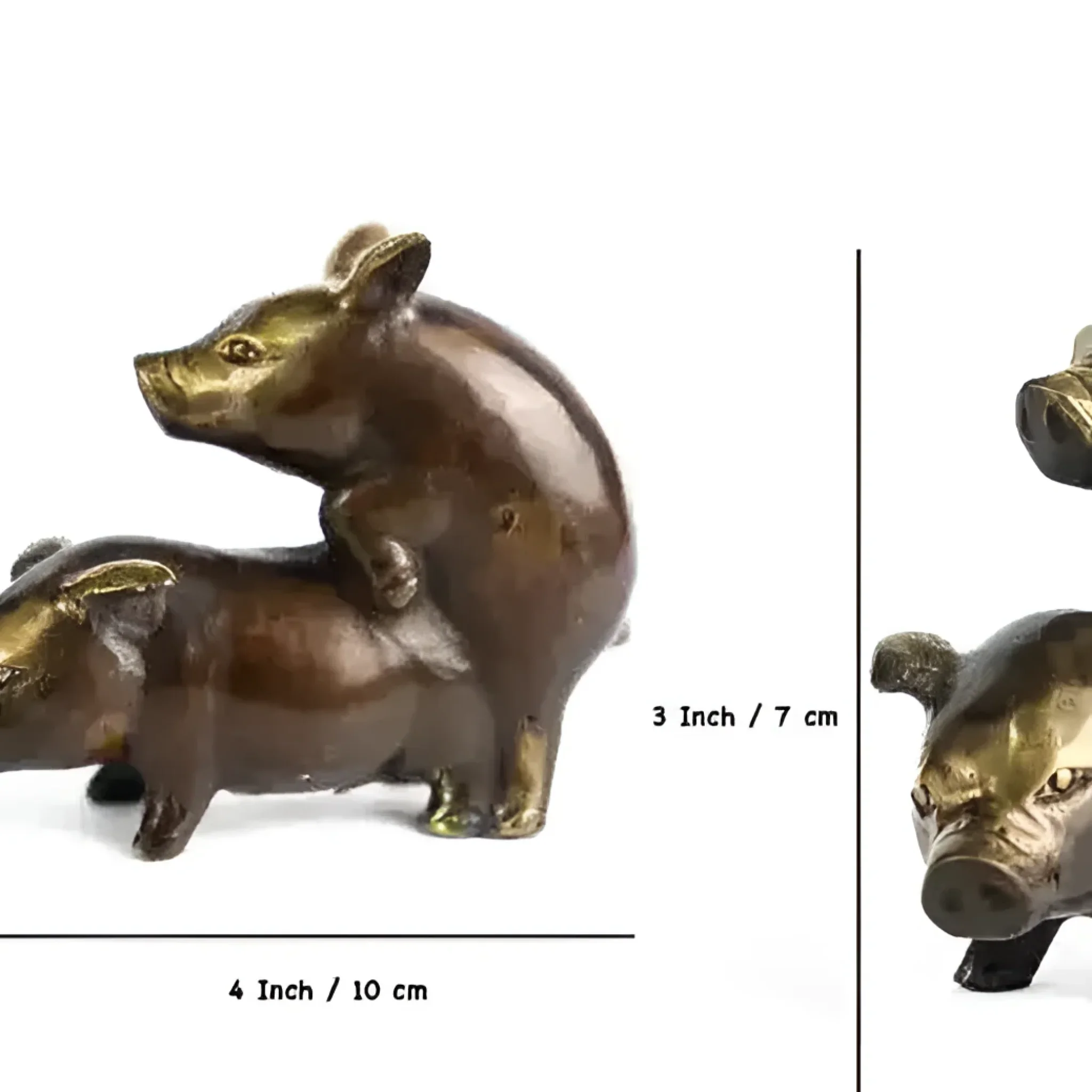 Love-Making Pig Solid Brass Figurine - Image 4
