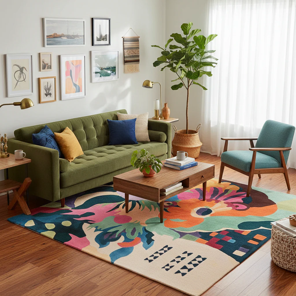 Lucid Abstract Dream Hand Tufted Rug - Image 2