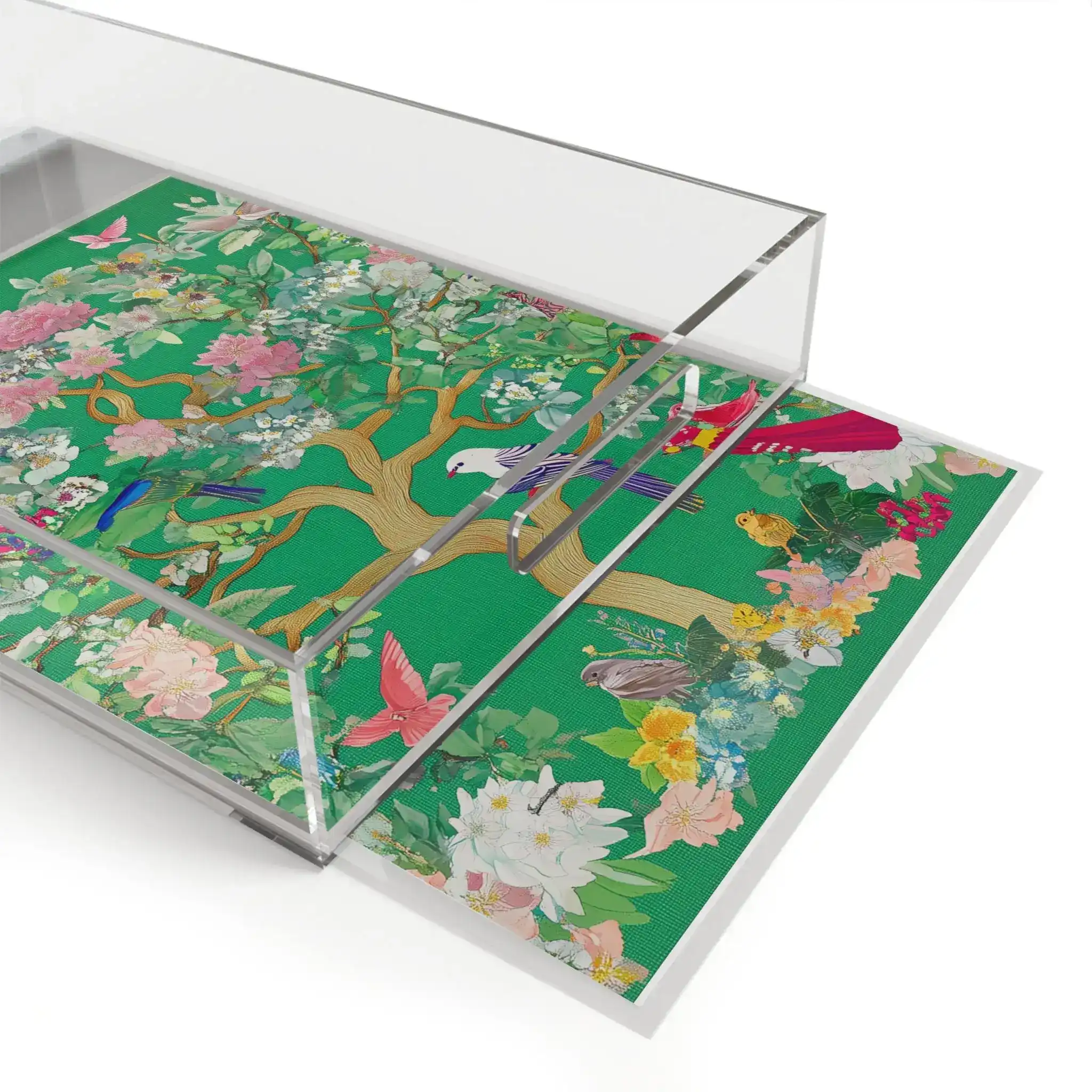 Lush Floral and Bird Sanctuary Serving Tray - Image 4