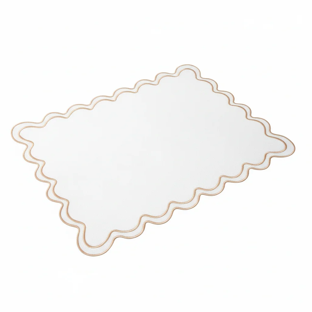 Luxurious Tan Bordered Placemat set of 4