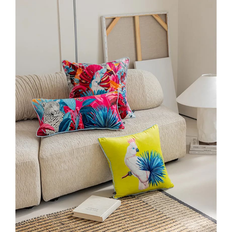 Luxurious Tropical Cockatoo Accent Pillow Cover - Image 5