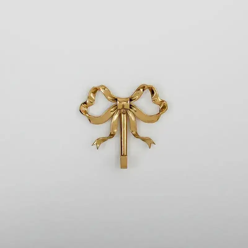 French Retro Bow Shape Brass Wall Hook - Image 2
