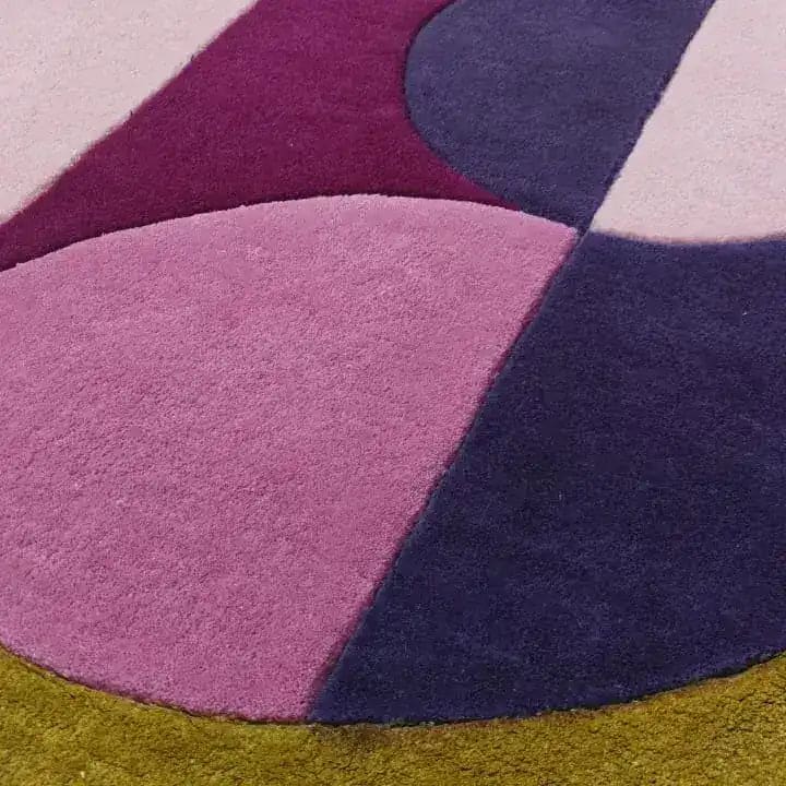 Maia Golden Pink Round Hand Tufted Wool Rug - Image 5