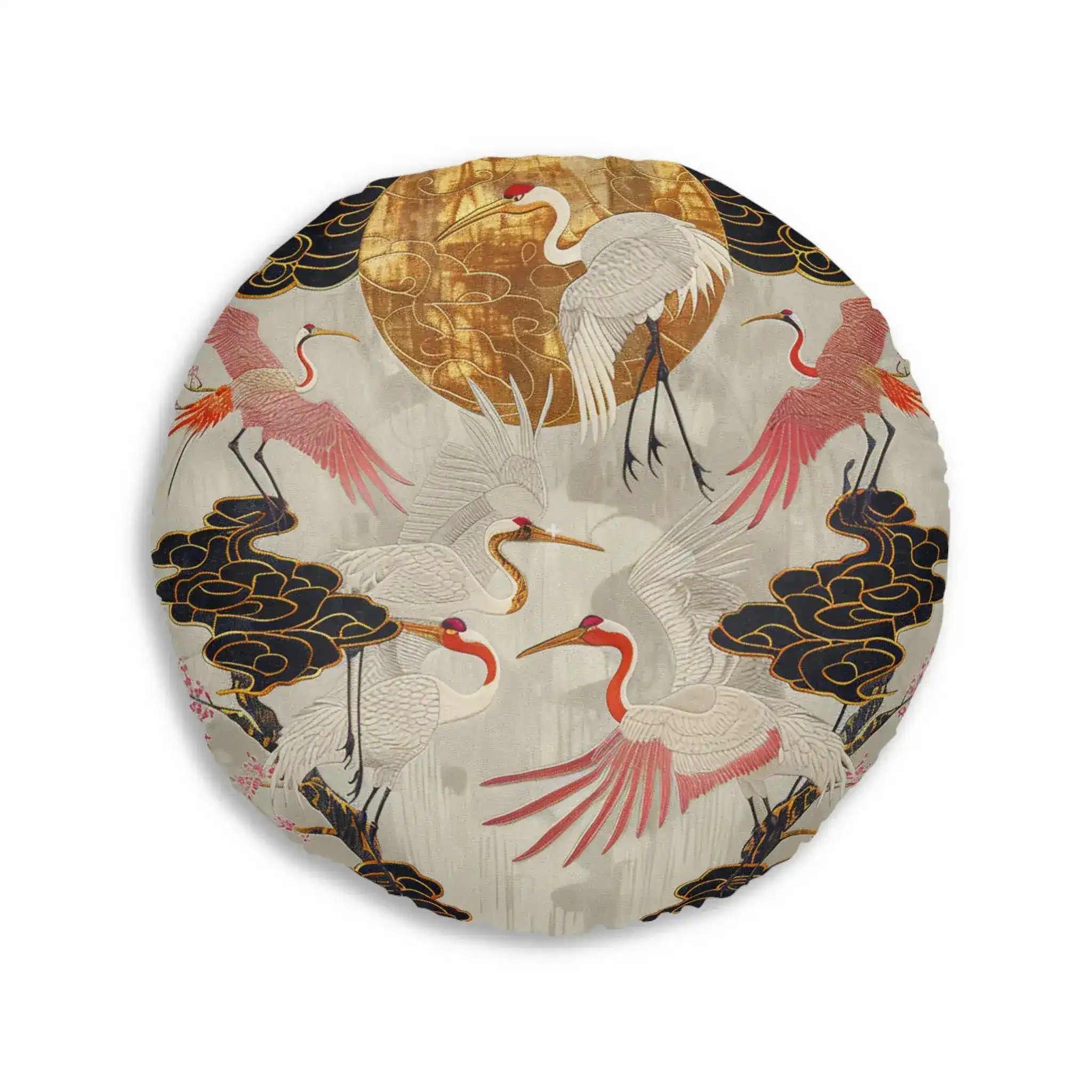 Majestic Crane and Cloud Pattern Floor Pillow - Image 6