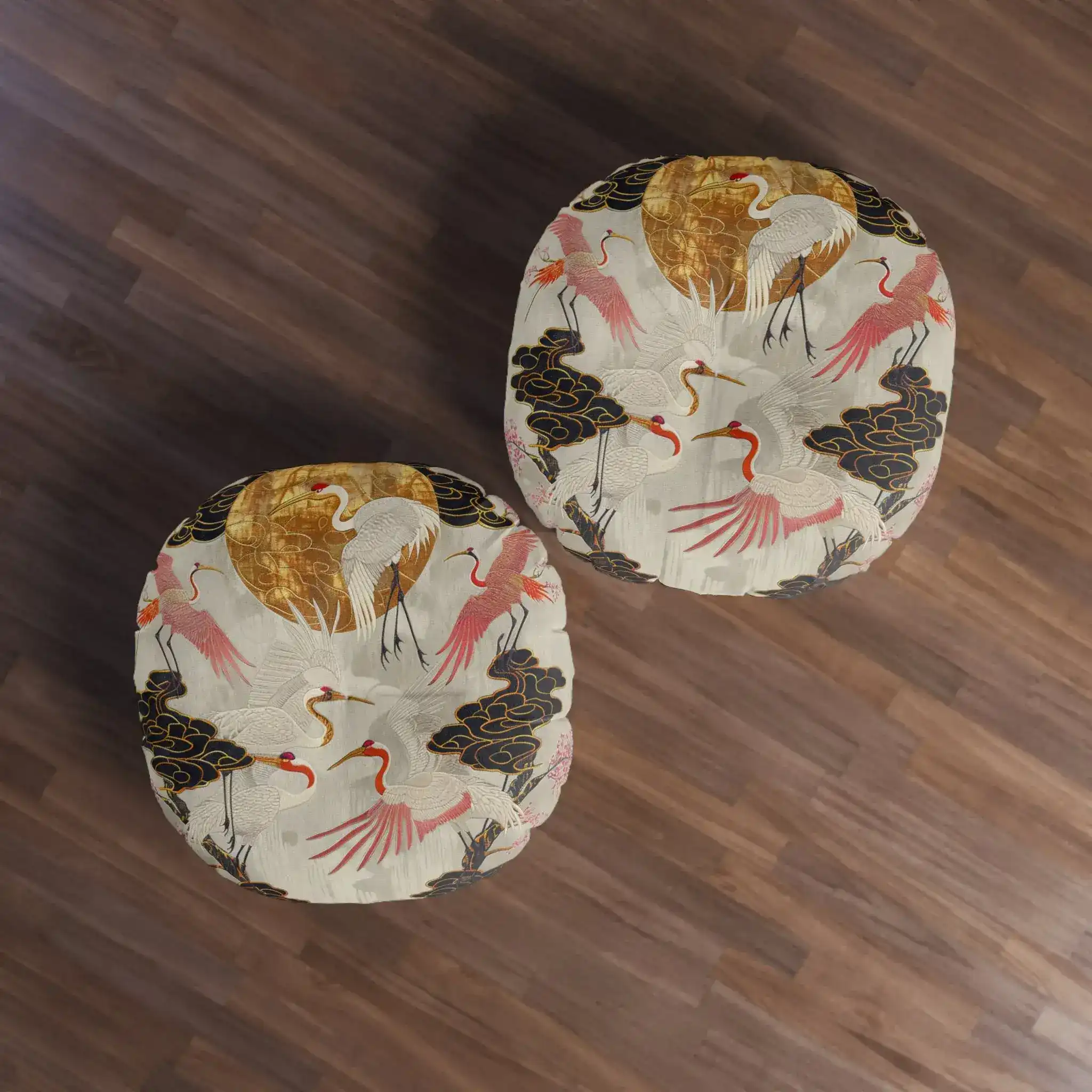 Majestic Crane and Cloud Pattern Floor Pillow - Image 7