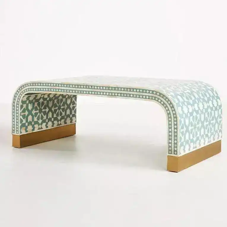 Marrakech Waterfall Bone Inlay Coffee Table - Image 4