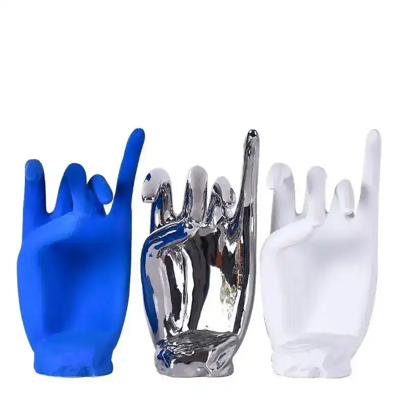 Matte Ceramic Face Finger Statue - Image 3