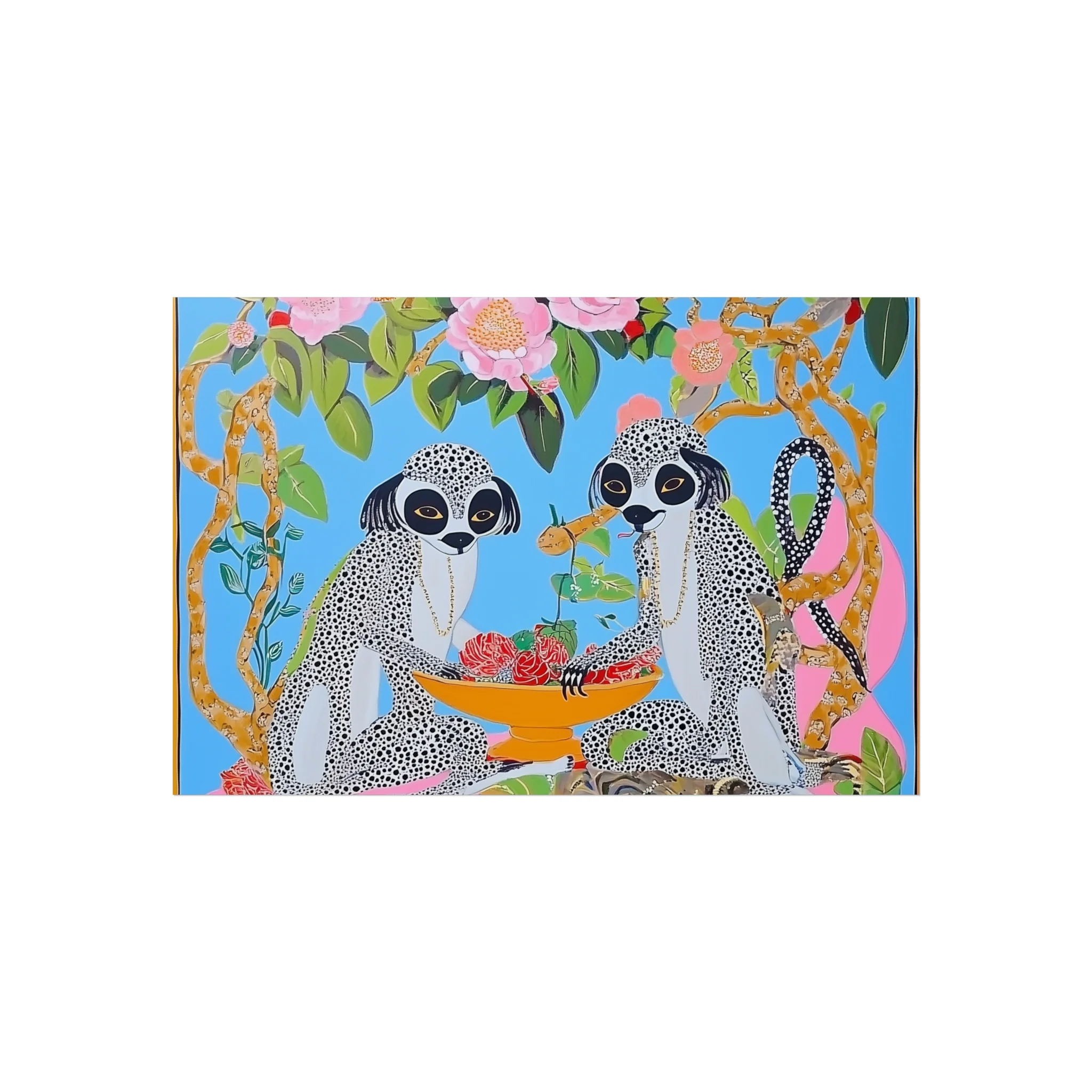 Maximalist Floral Monkeys Fine Art Poster - Image 16