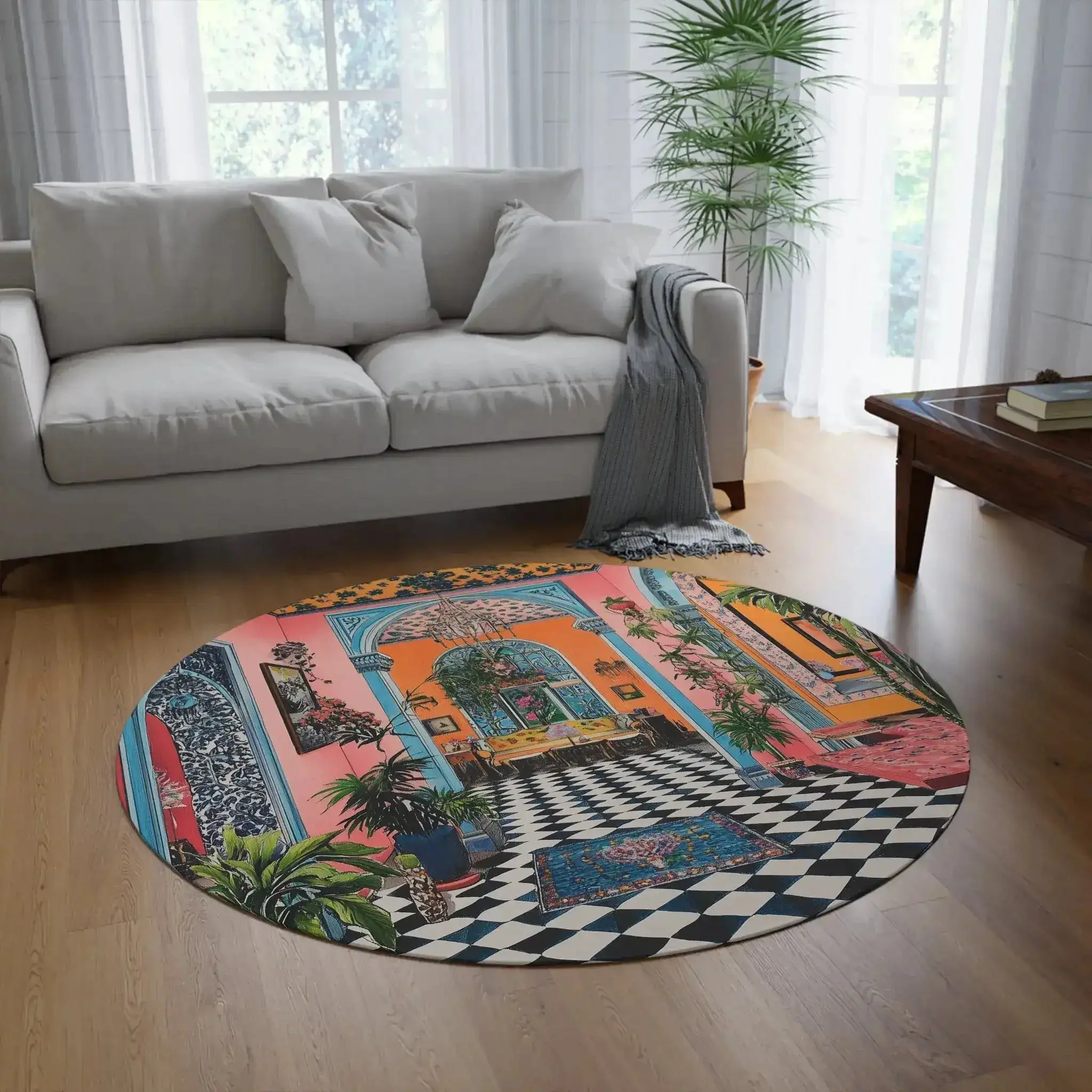 Maximalist Floral Round Rug - Image 2