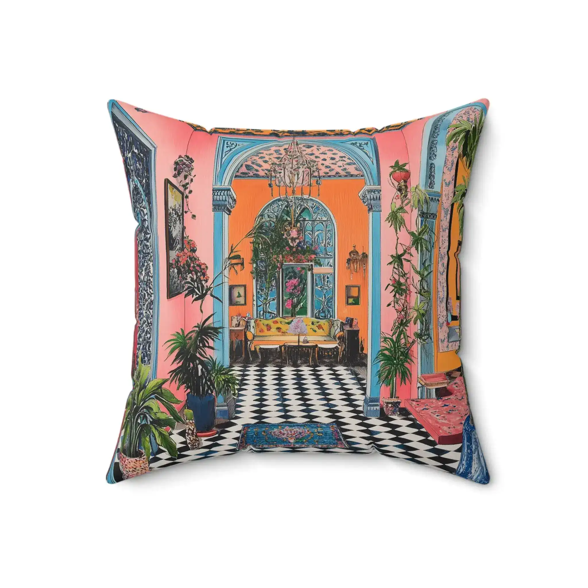 Maximalist Floral Throw Pillow - Image 3