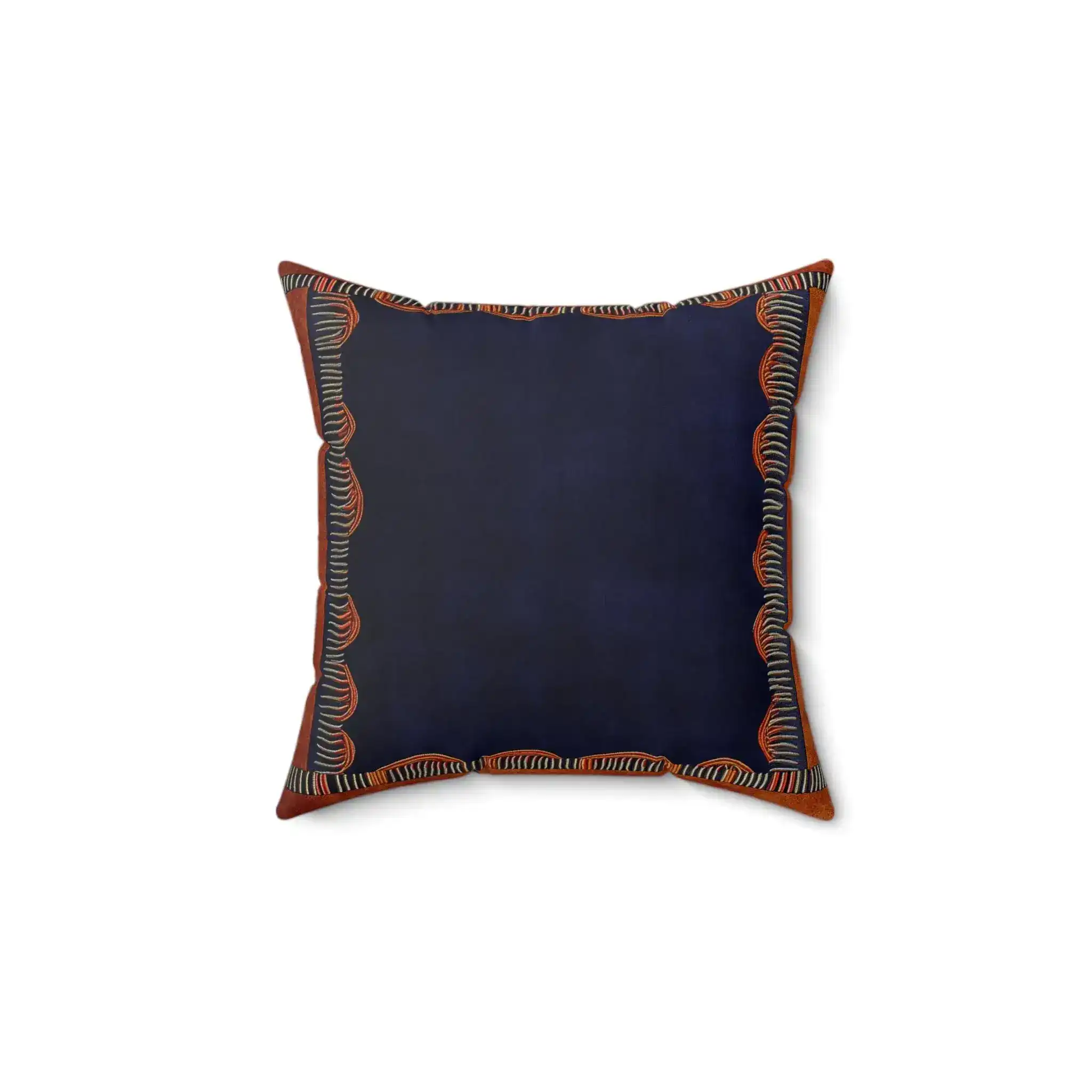 Maximalist Navy & Rust Throw Pillow