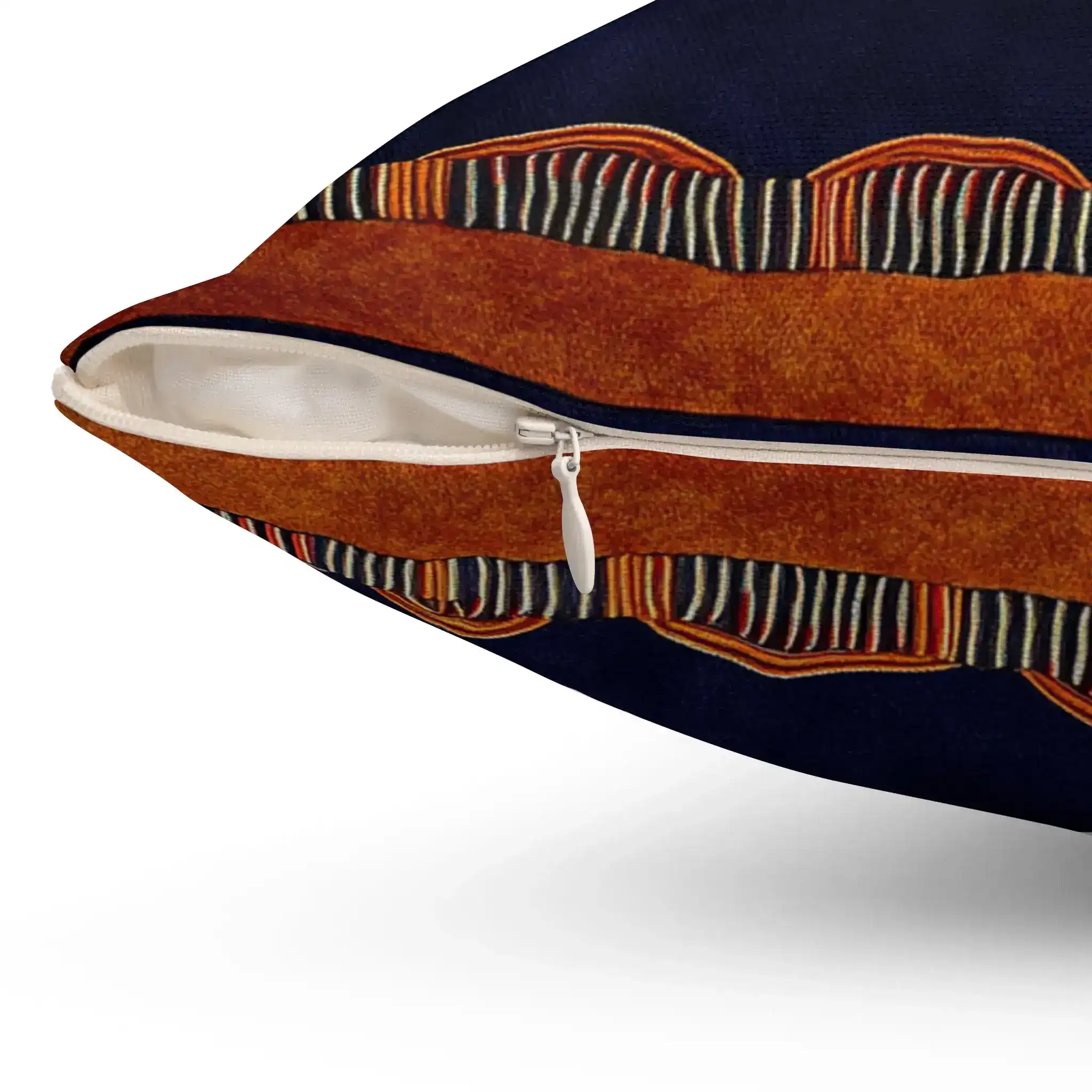 Maximalist Navy & Rust Throw Pillow - Image 2