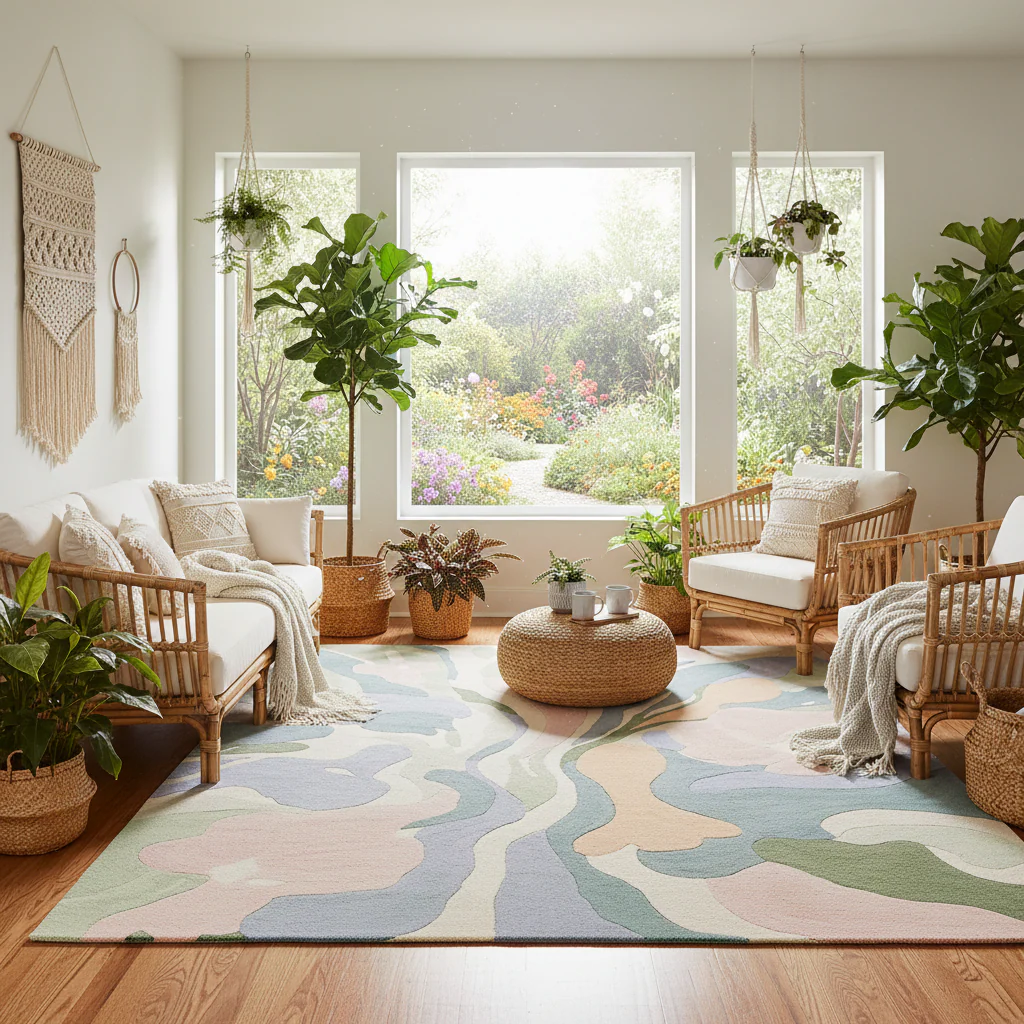 Meadow Veil Bloom Hand Tufted Rug - Image 2