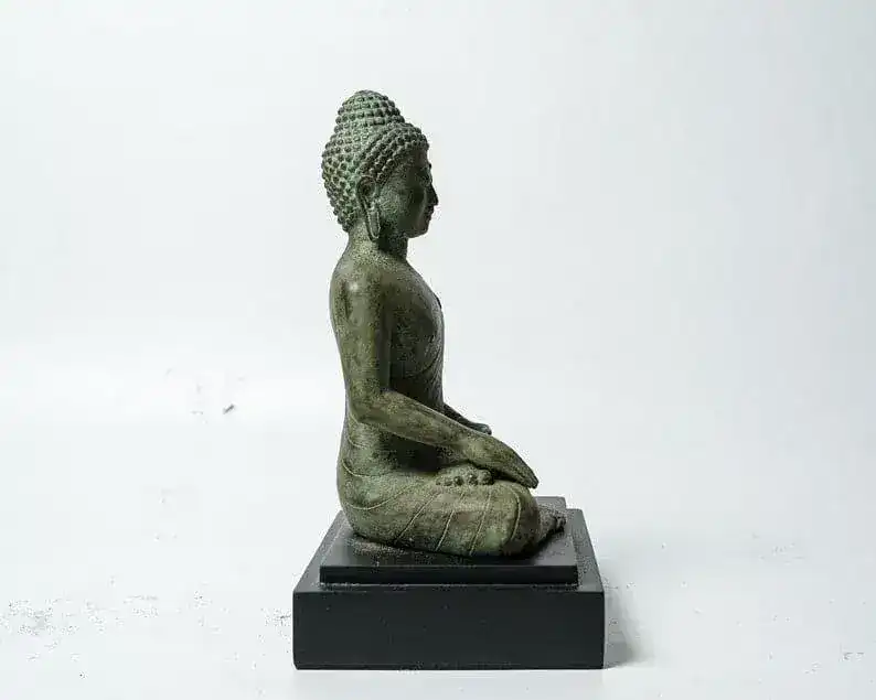 Meditating Buddha Bronze Statue - Image 5