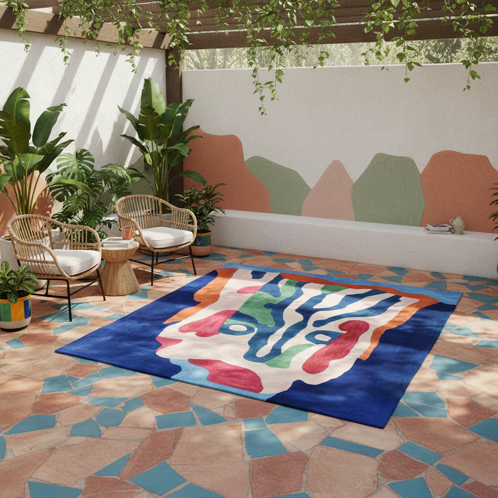 Melting Face Mirage Hand Tufted Rug - Image 2