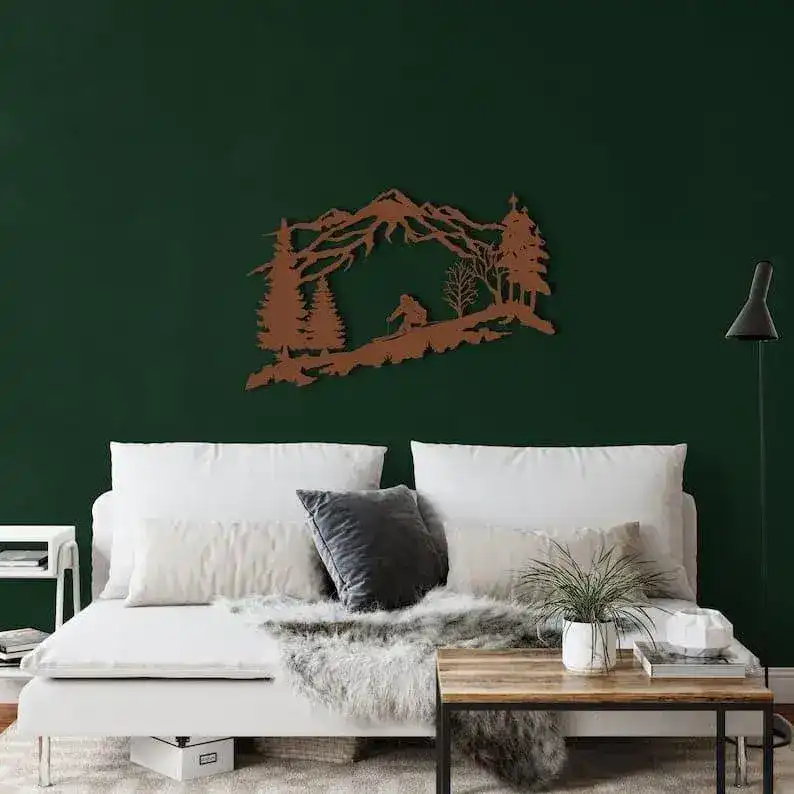 Metal Skier Metal Wall Hanging Decor - Image 2