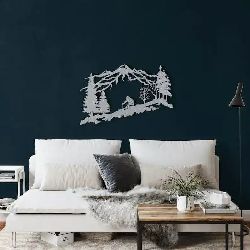 Metal Skier Metal Wall Hanging Decor - Image 4