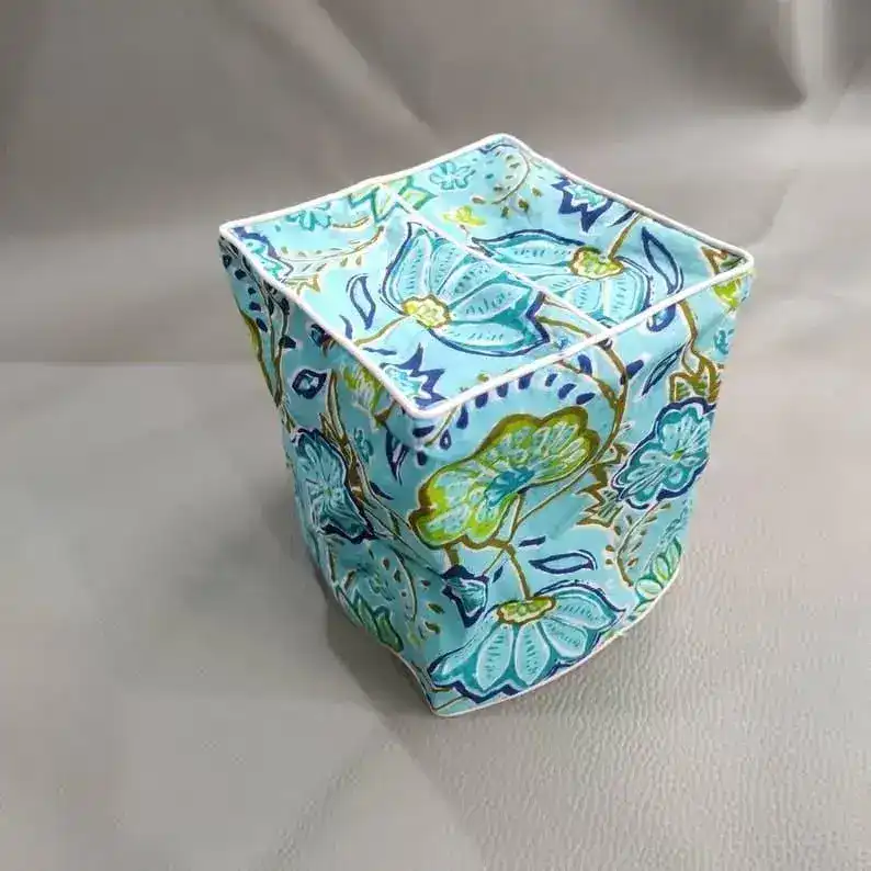 Miami Blue Floral Cotton Tissue Box Cover - Image 4