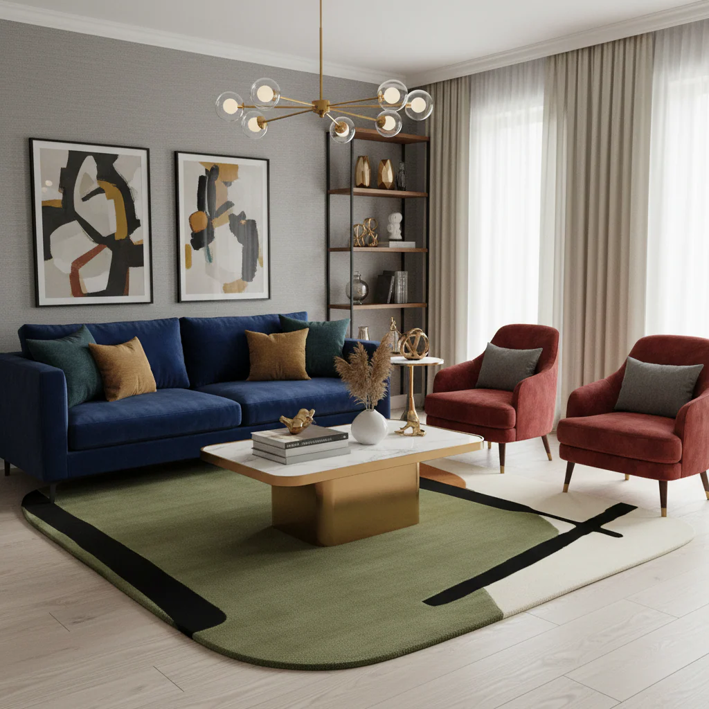 Midcentury Meadow Echo Hand Tufted Rug - Image 2