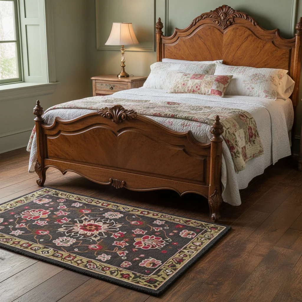 Midnight Bloom Mosaic Hand Tufted Rug 4 x 6 ft - Image 4