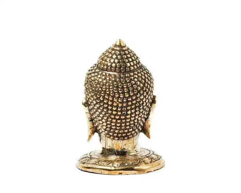 Mini Bronze Buddha Head Statue - Image 6
