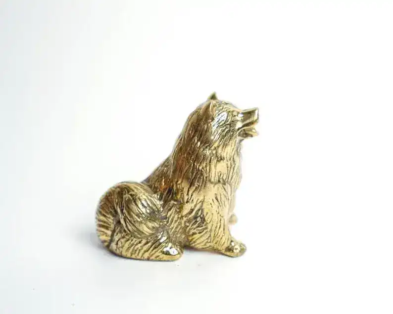 Miniature Dog Solid Brass Sculpture - Image 2