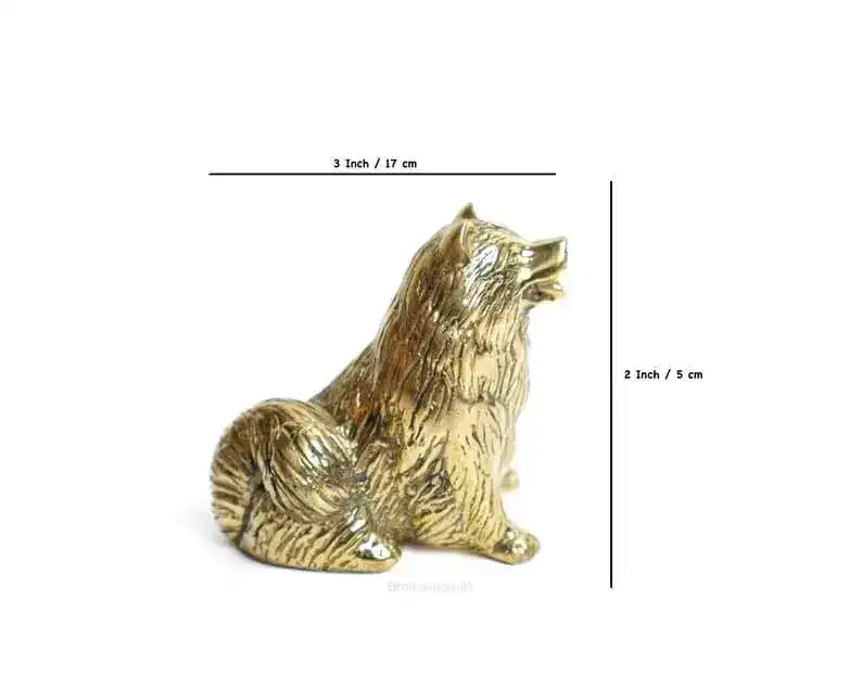 Miniature Dog Solid Brass Sculpture - Image 3