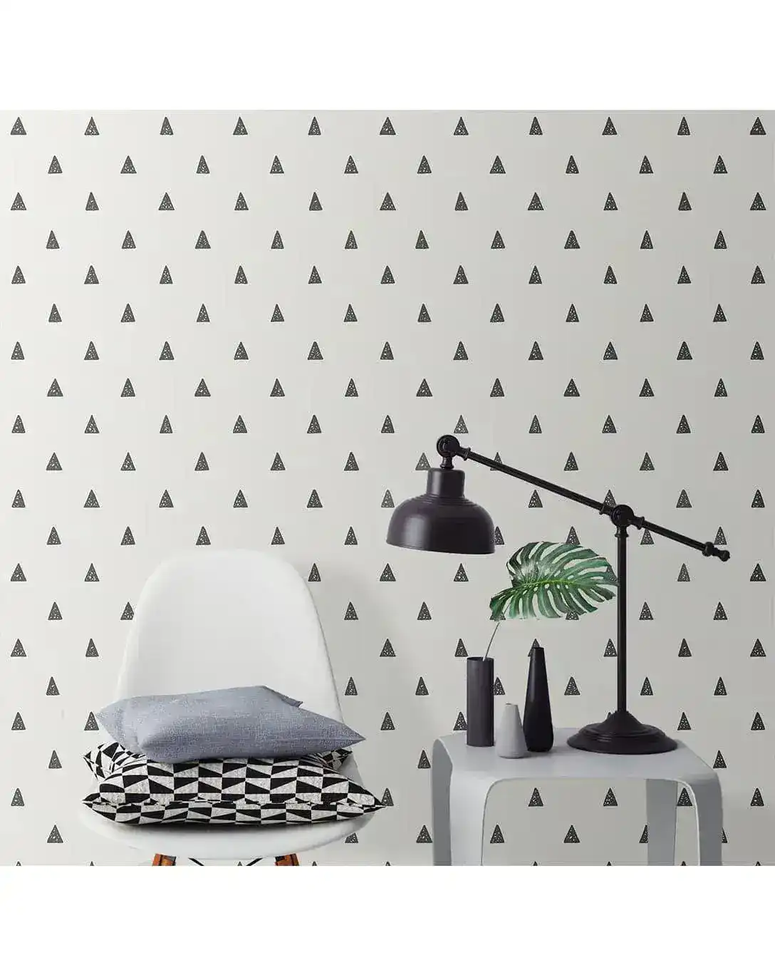 Minimalist Black Triangle Doodle Removable Wallpaper - Image 6