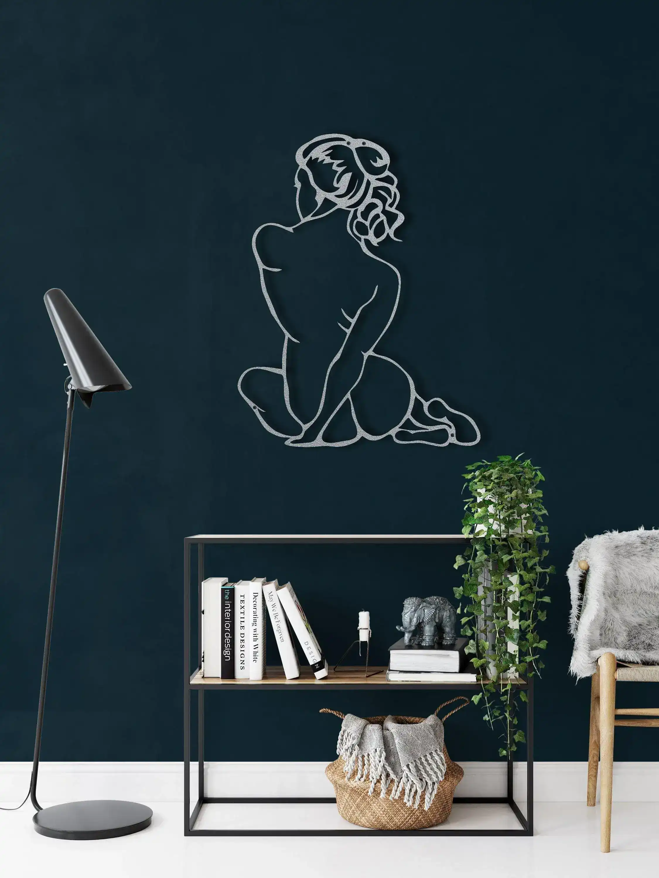 Minimalist Diva Woman Silhouette Metal Wall Hanging Decor - Image 10