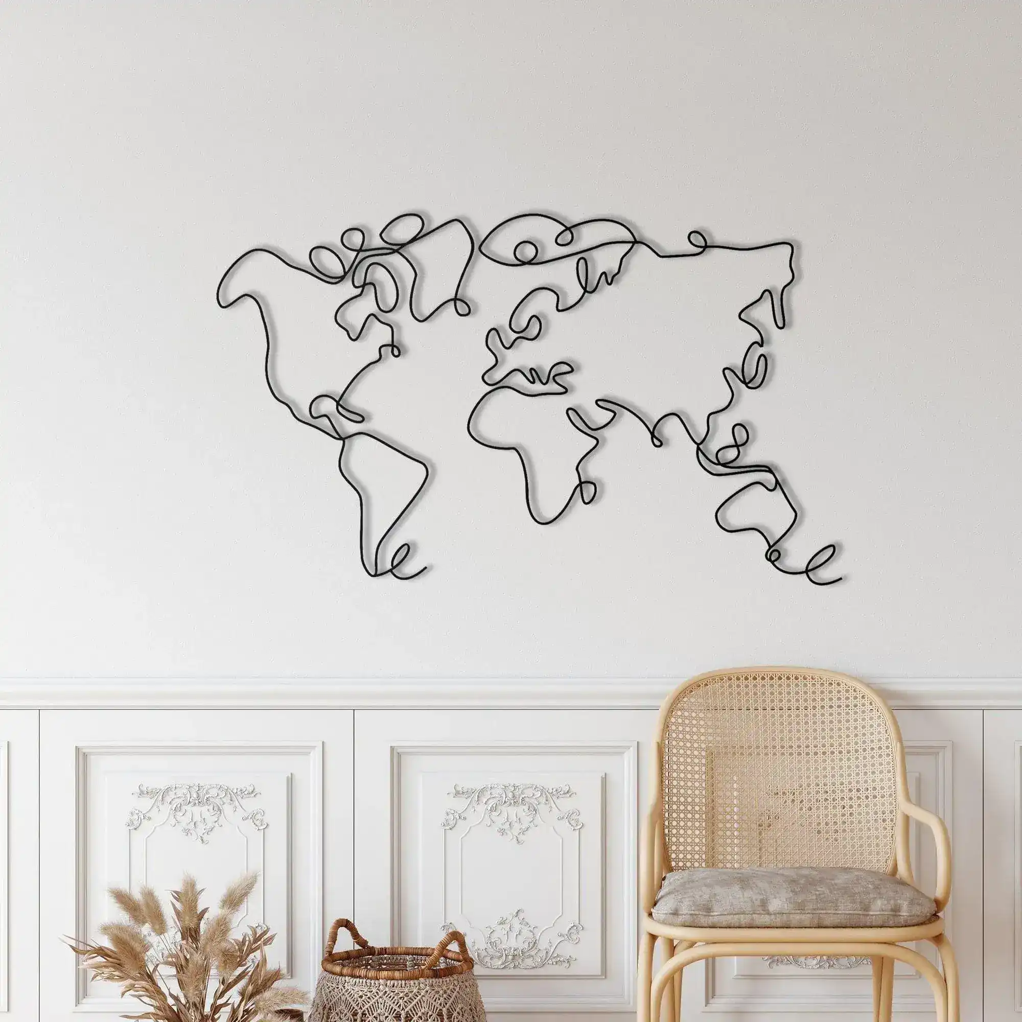 Minimalist World Map Metal Wall Decor - Image 7