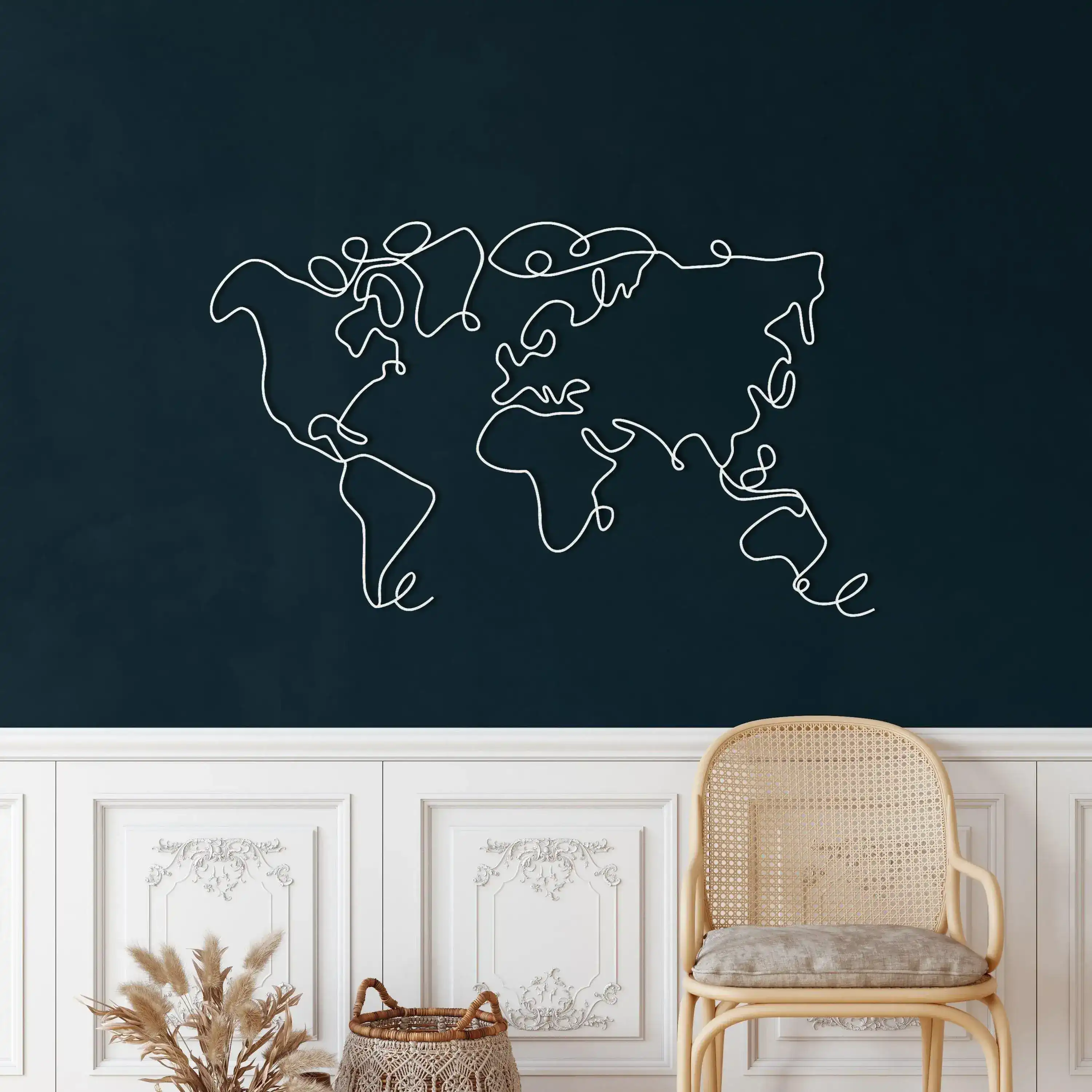 Minimalist World Map Metal Wall Decor - Image 9