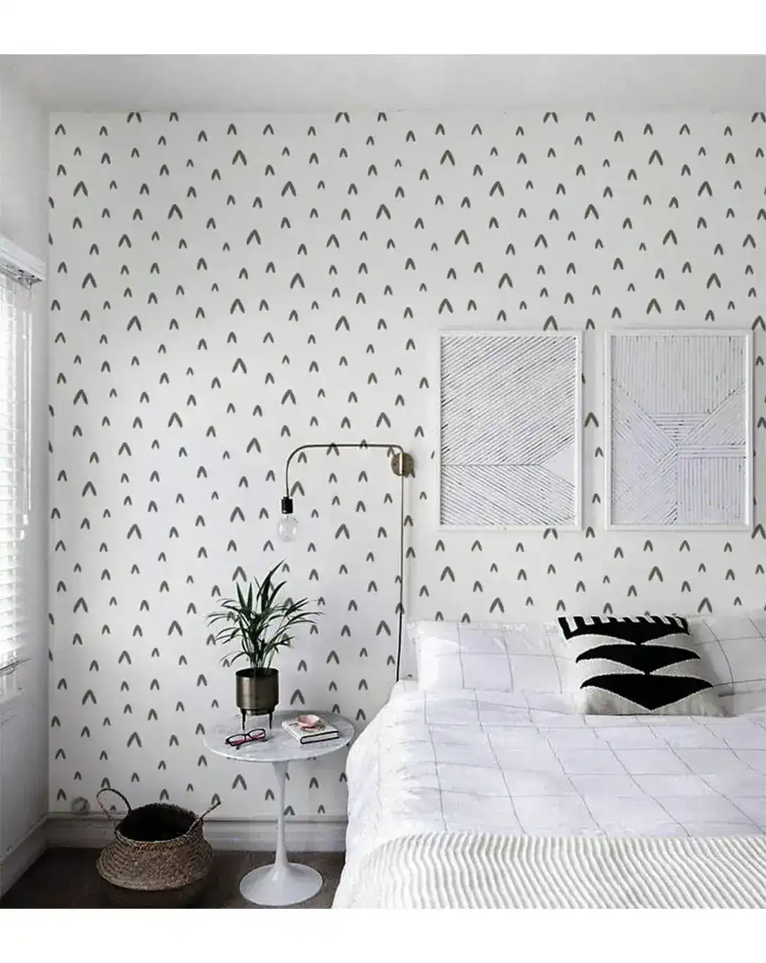 Minimalistic Black and White Chevron Removable Wallpaper - Image 3