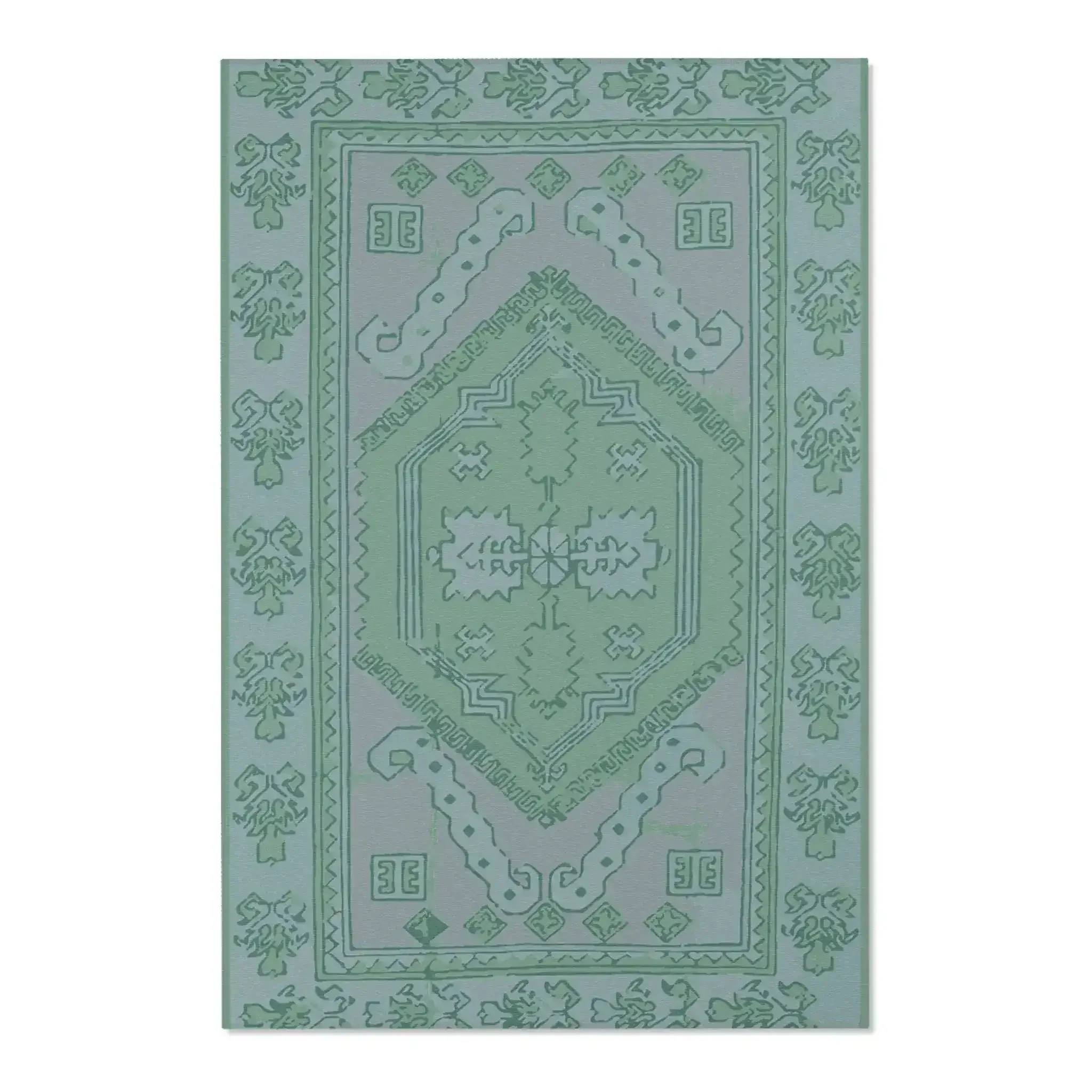 Mint Green Southwestern Medallion Accent Rug - Image 3