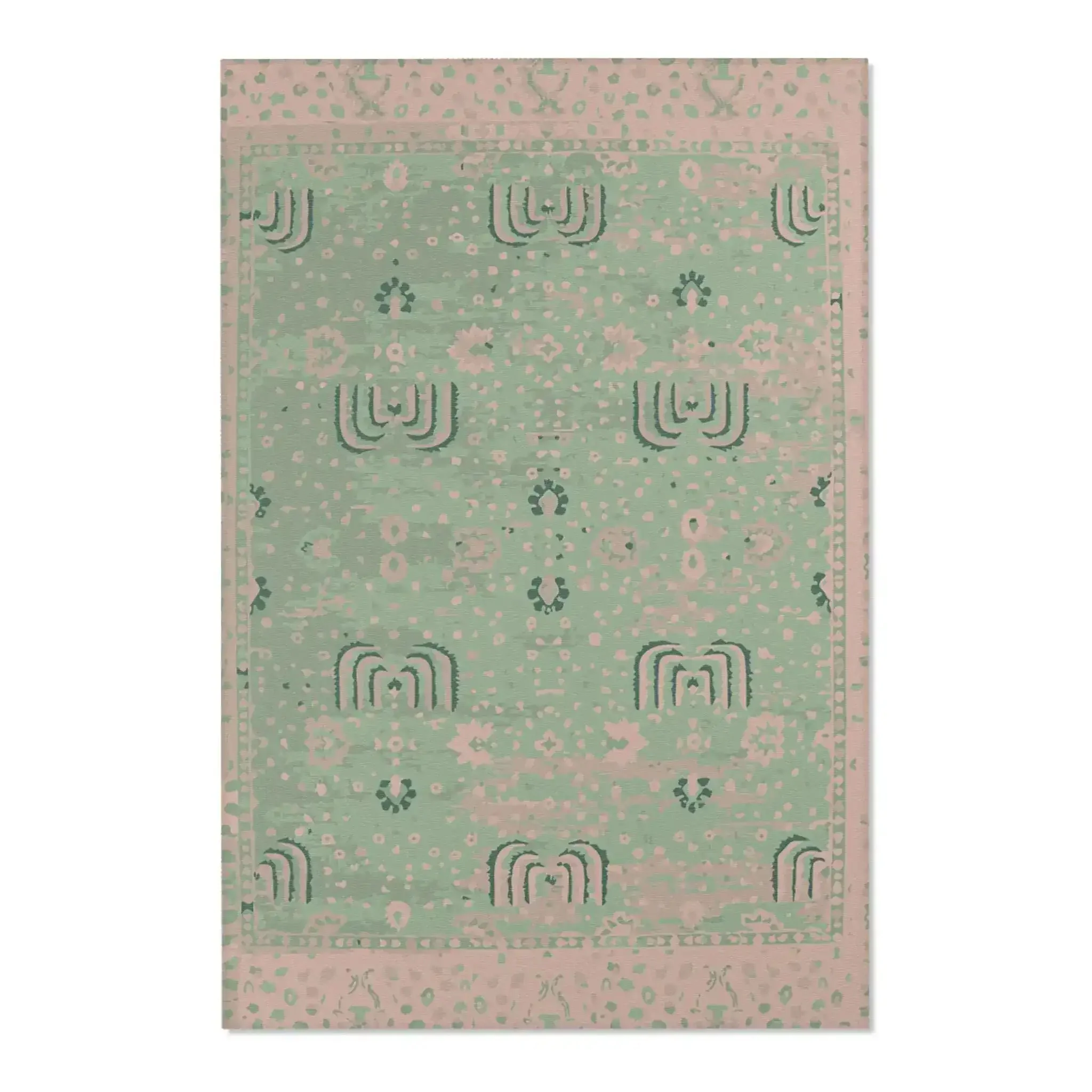 Mint Green Vintage Boho Accent Rug - Image 3