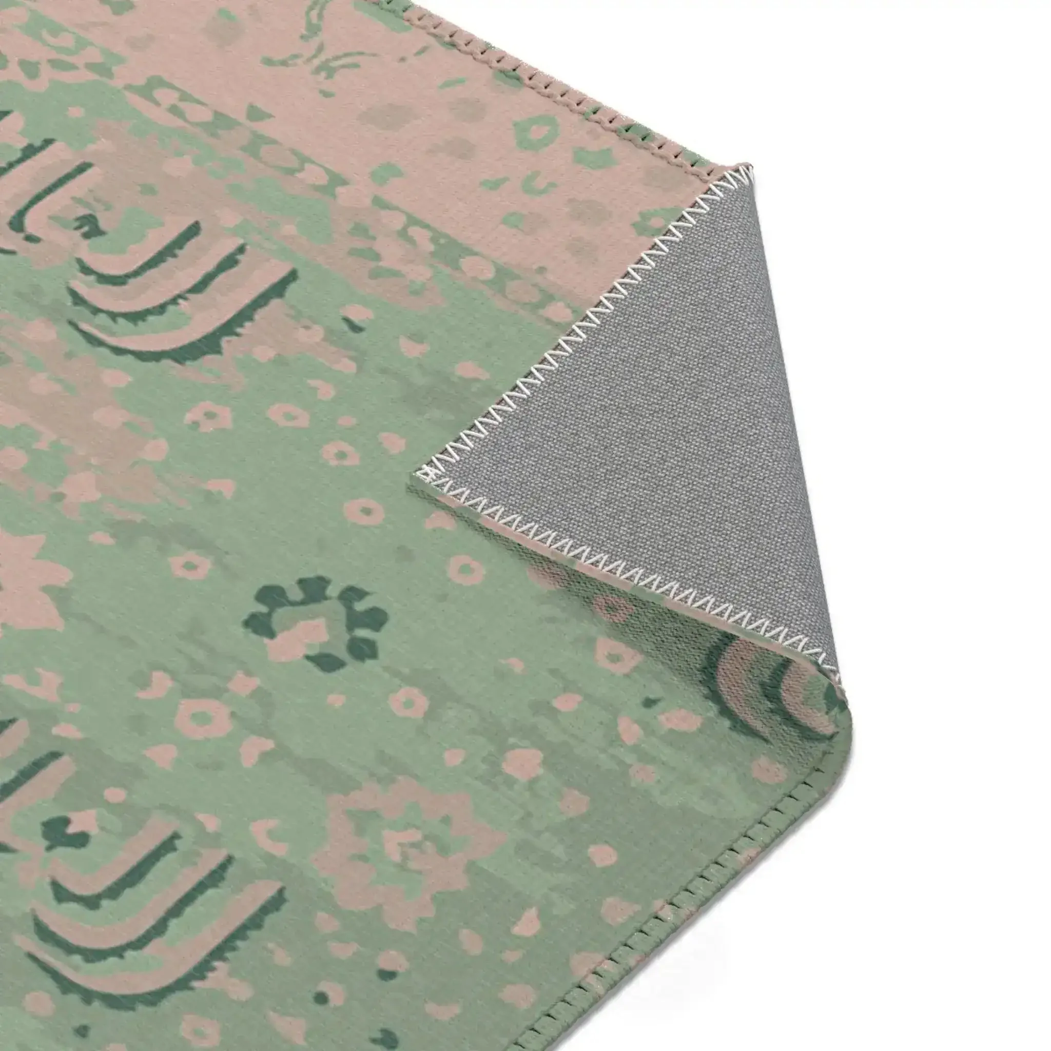 Mint Green Vintage Boho Accent Rug - Image 5