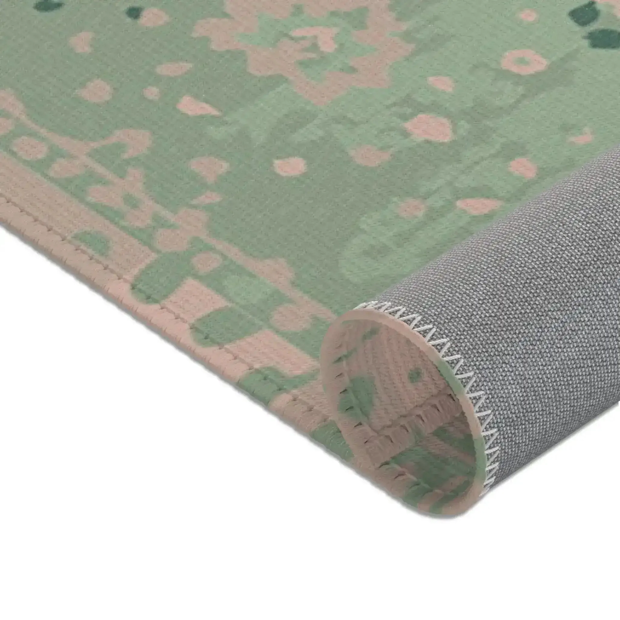 Mint Green Vintage Boho Accent Rug - Image 9
