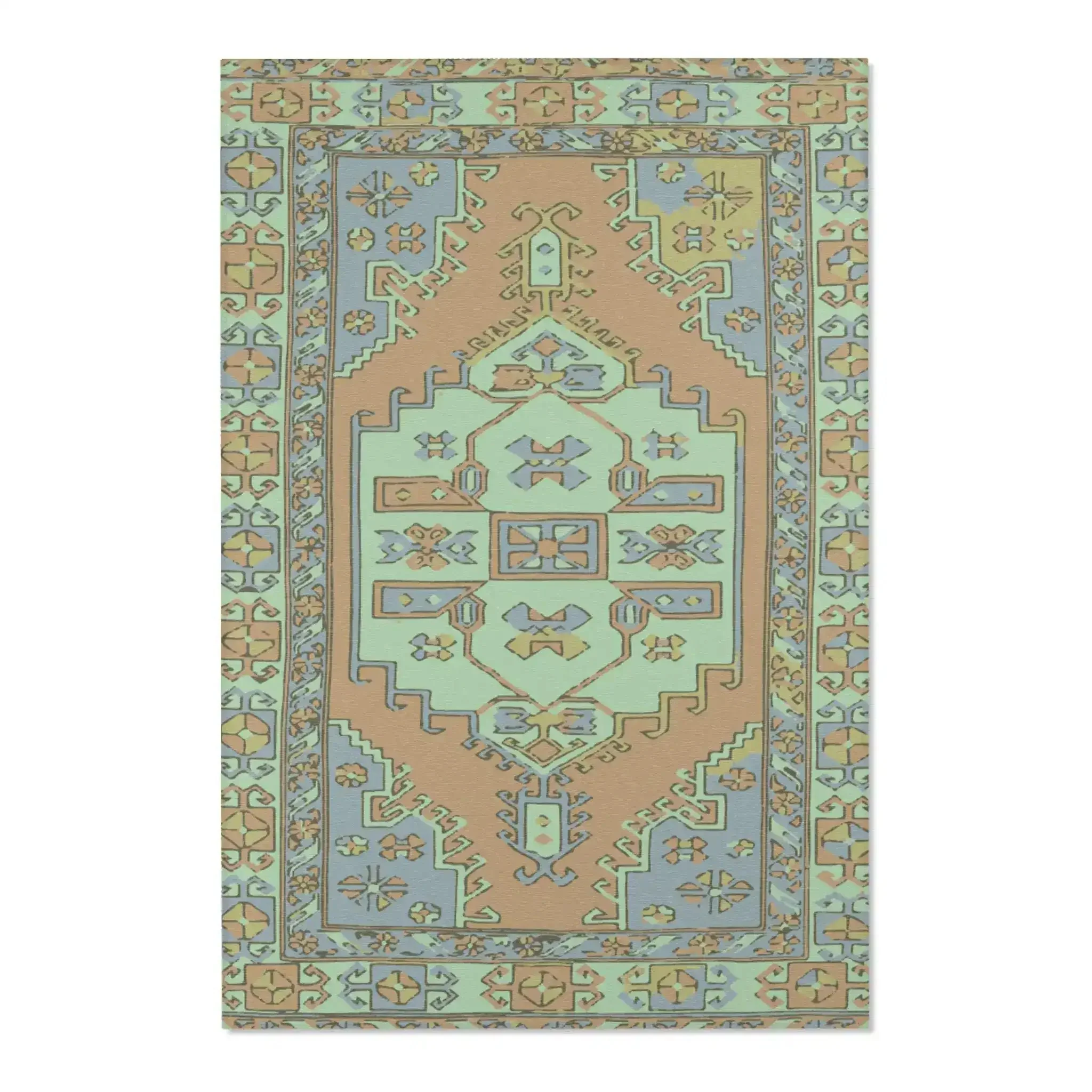 Mint, Terracotta & Sky Blue Southwestern Accent Rug - Image 3